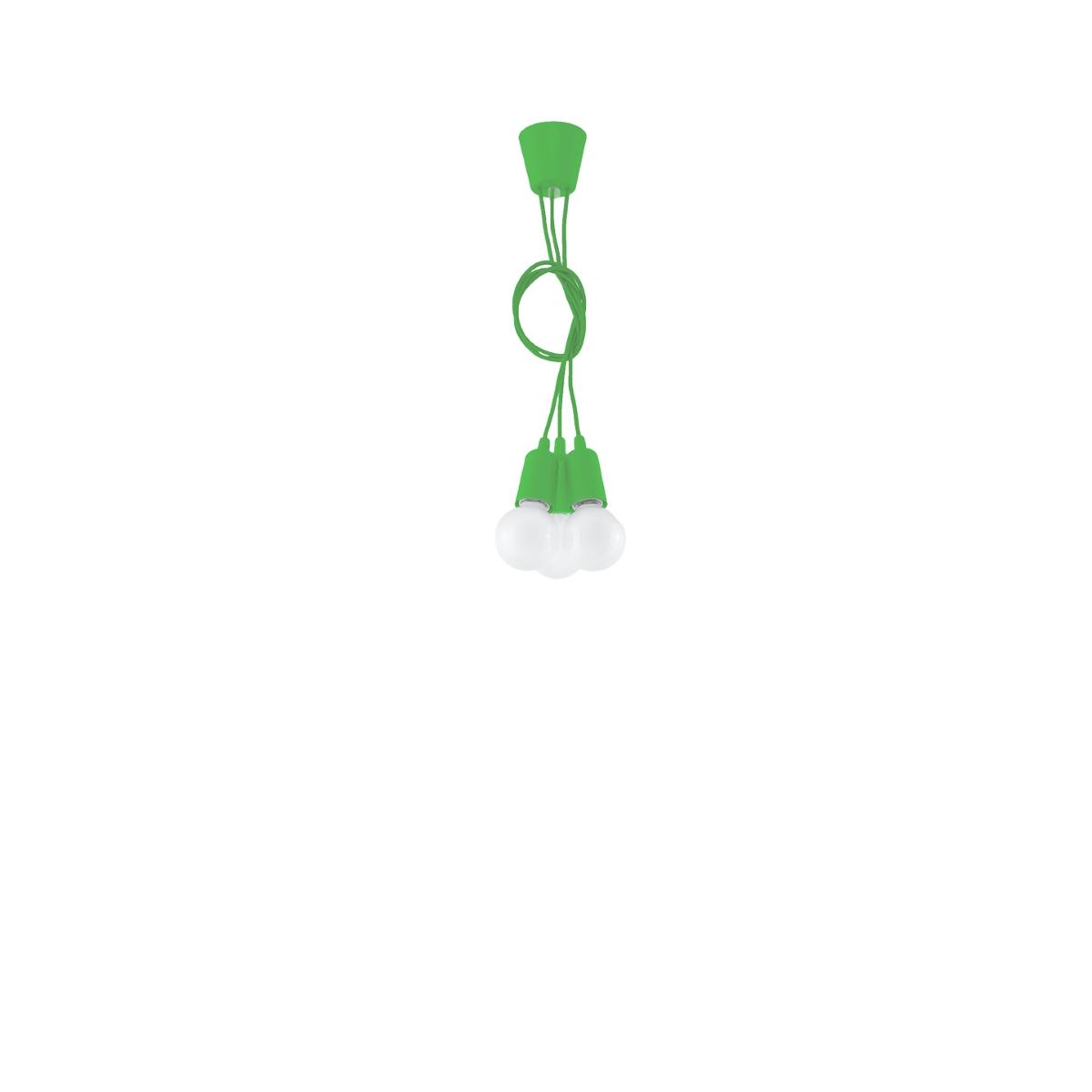 Sollux Lámpara colgante DIEGO 3 verde 