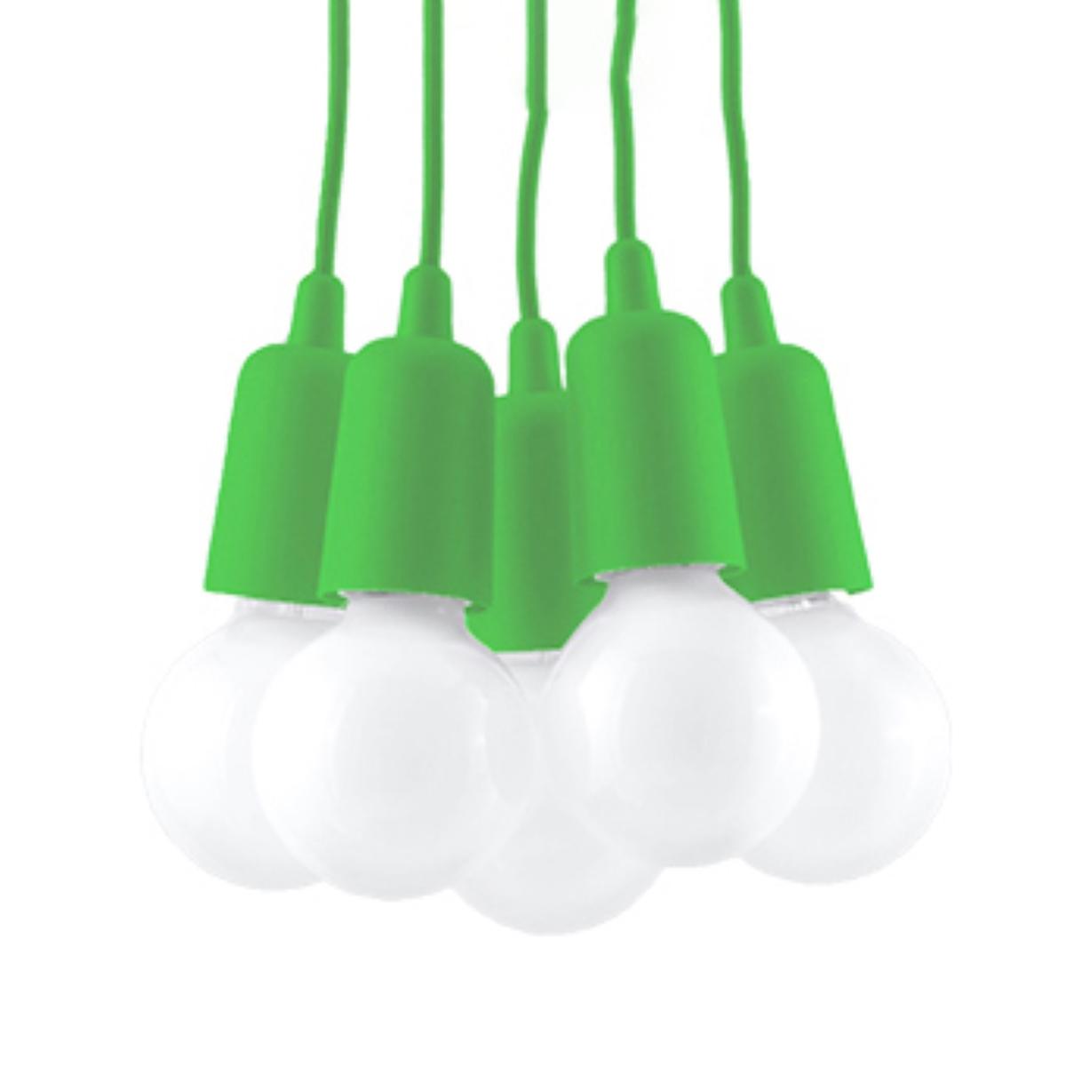 Sollux Lámpara colgante DIEGO 5 verde 