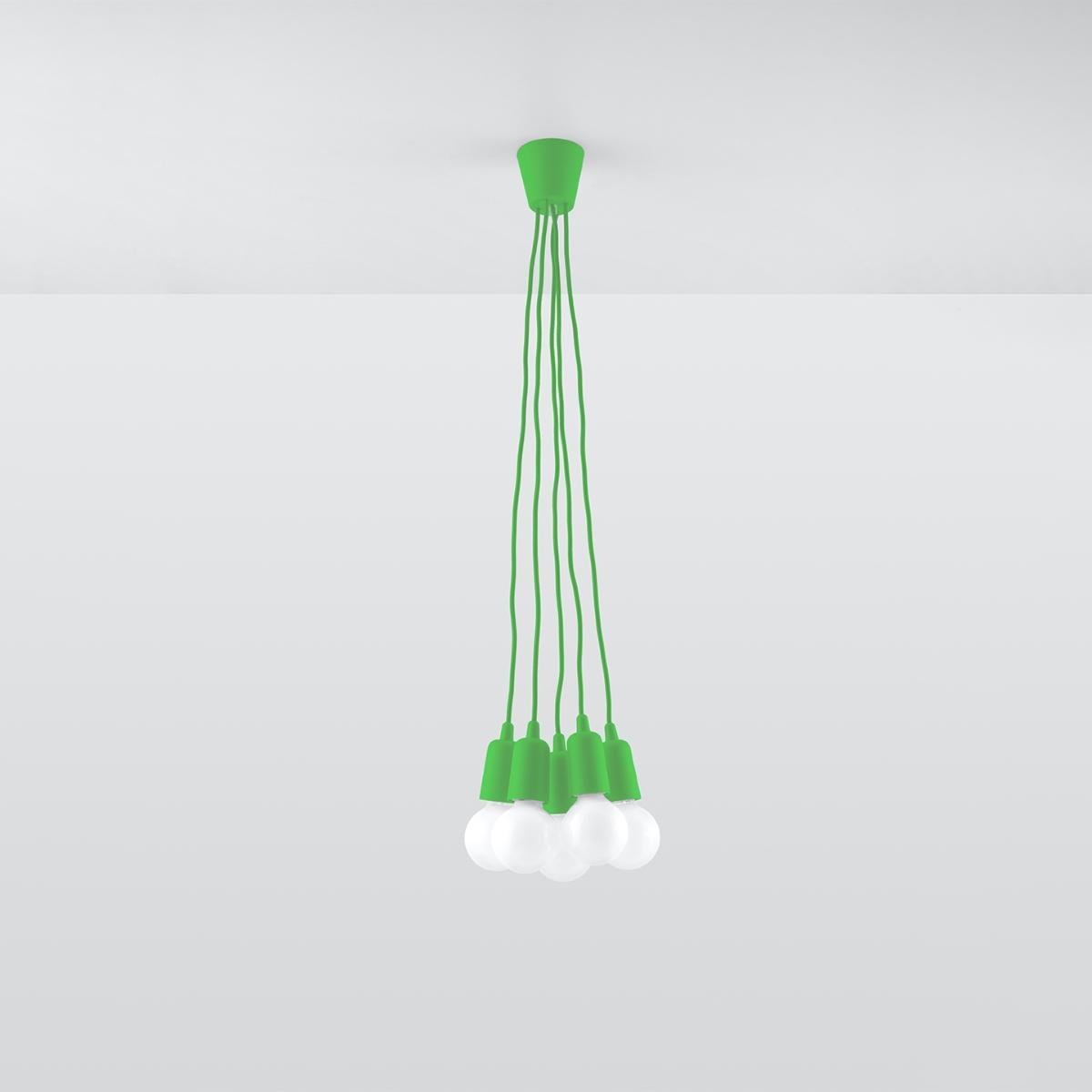 Sollux Lámpara colgante DIEGO 5 verde 