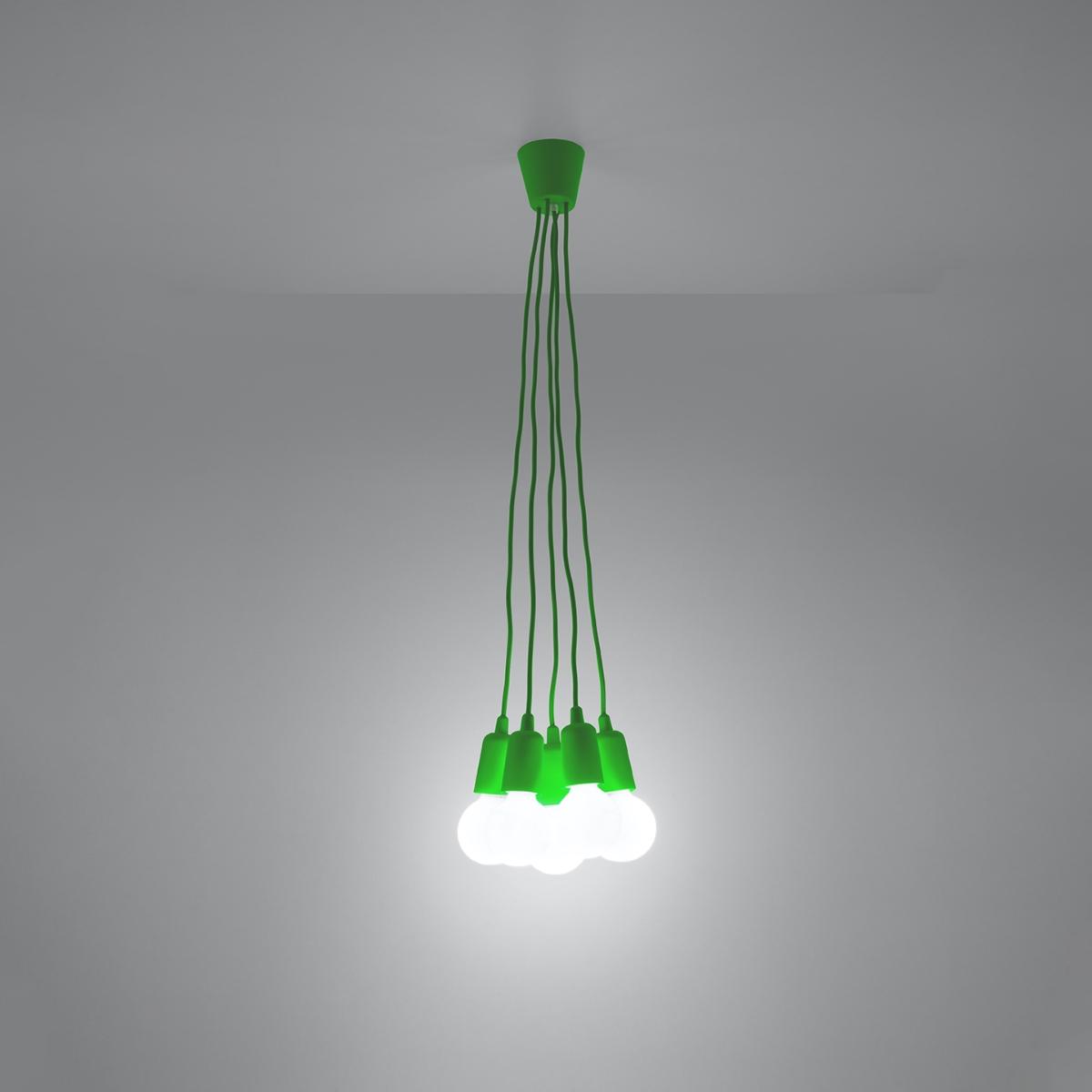 Sollux Lámpara colgante DIEGO 5 verde 