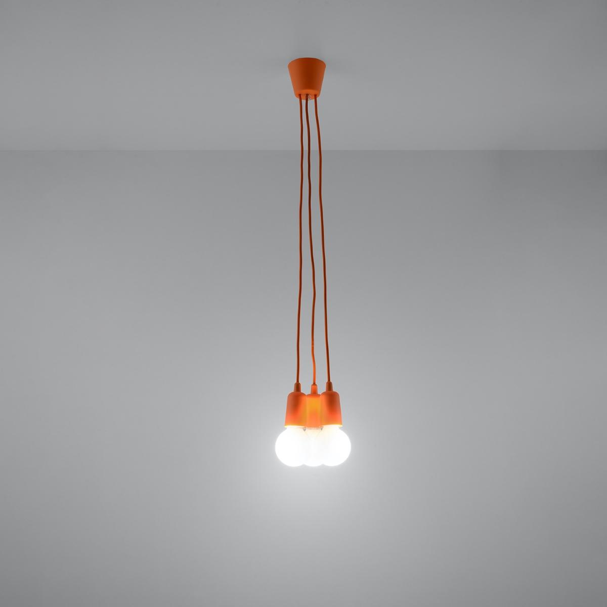 Sollux Lámpara colgante DIEGO 3 naranja 