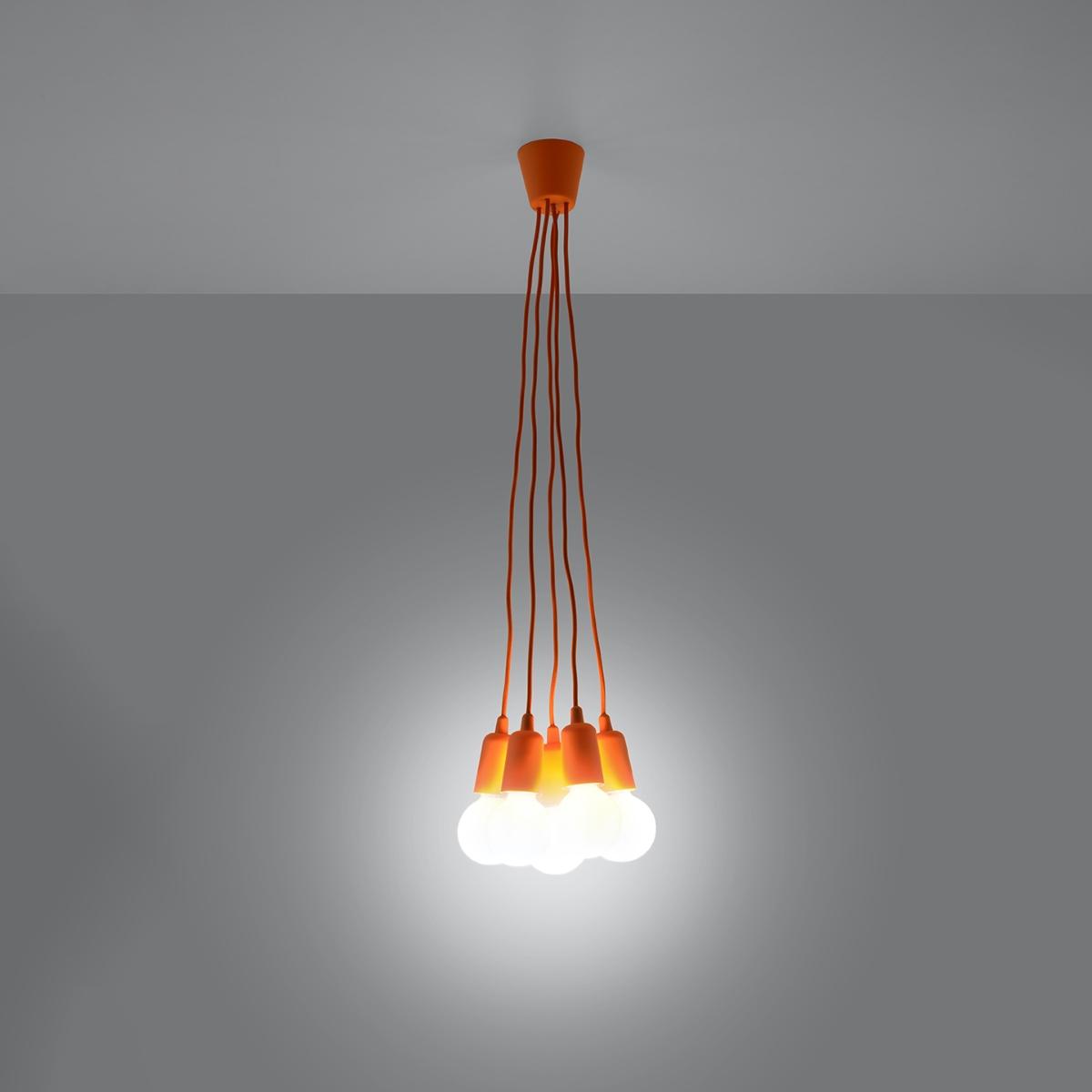 Sollux Lámpara colgante DIEGO 5 naranja 