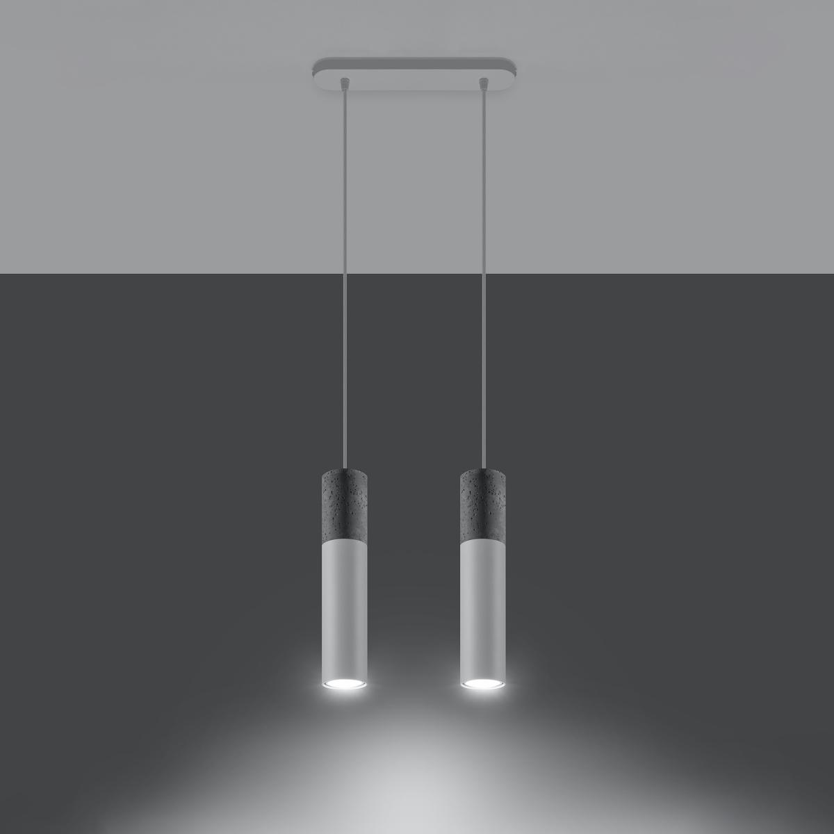 Sollux Lámpara colgante BORGIO 2 blanca 