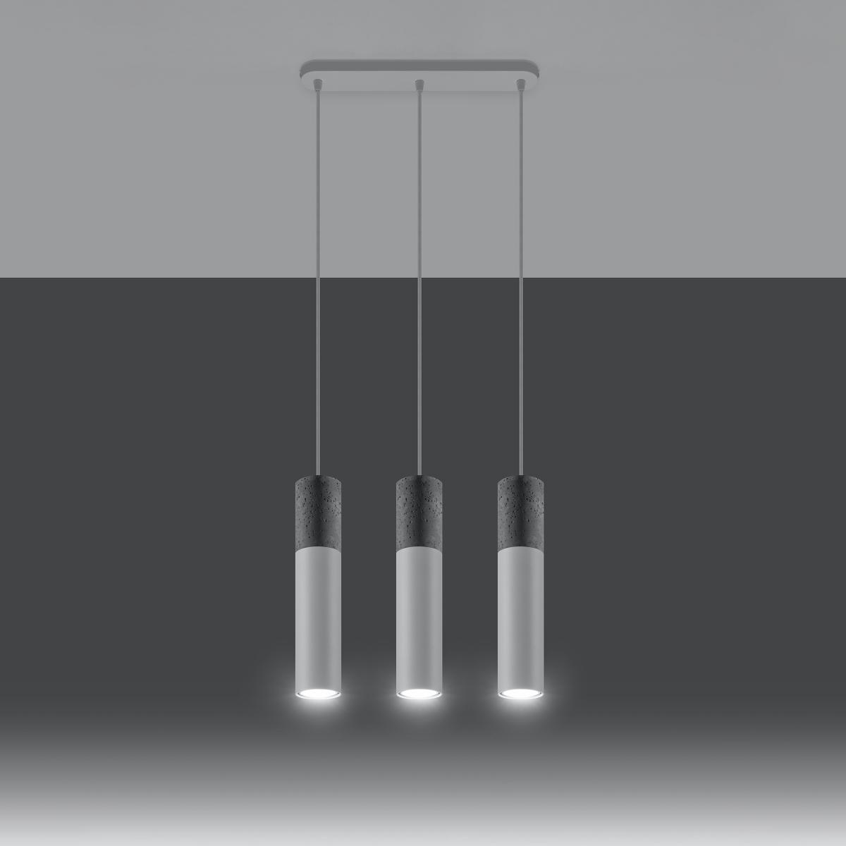 Sollux Lámpara colgante BORGIO 3L blanca 