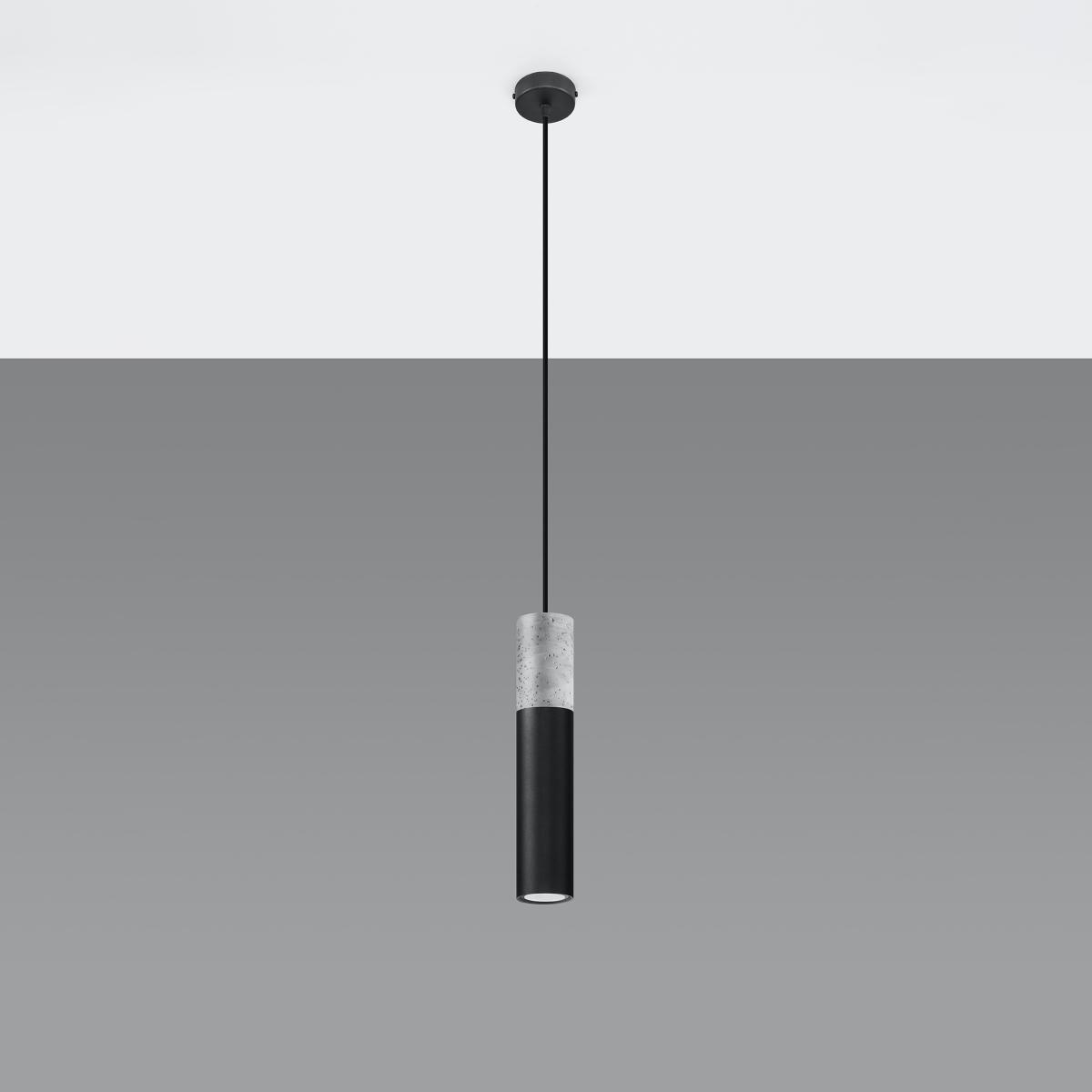 Sollux Lámpara colgante BORGIO 1 negro 