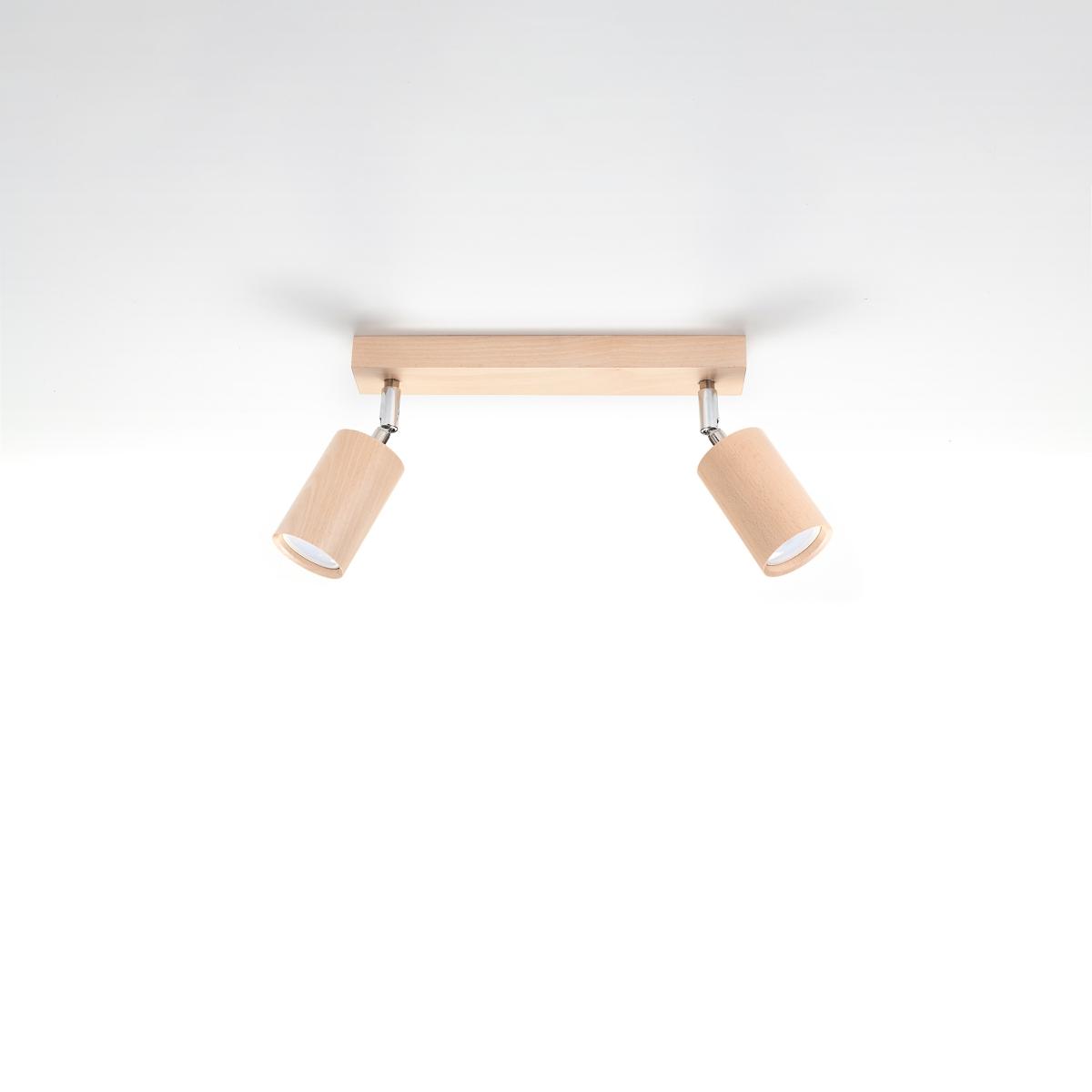 Sollux Lámpara de techo BERG 2 madera natural 