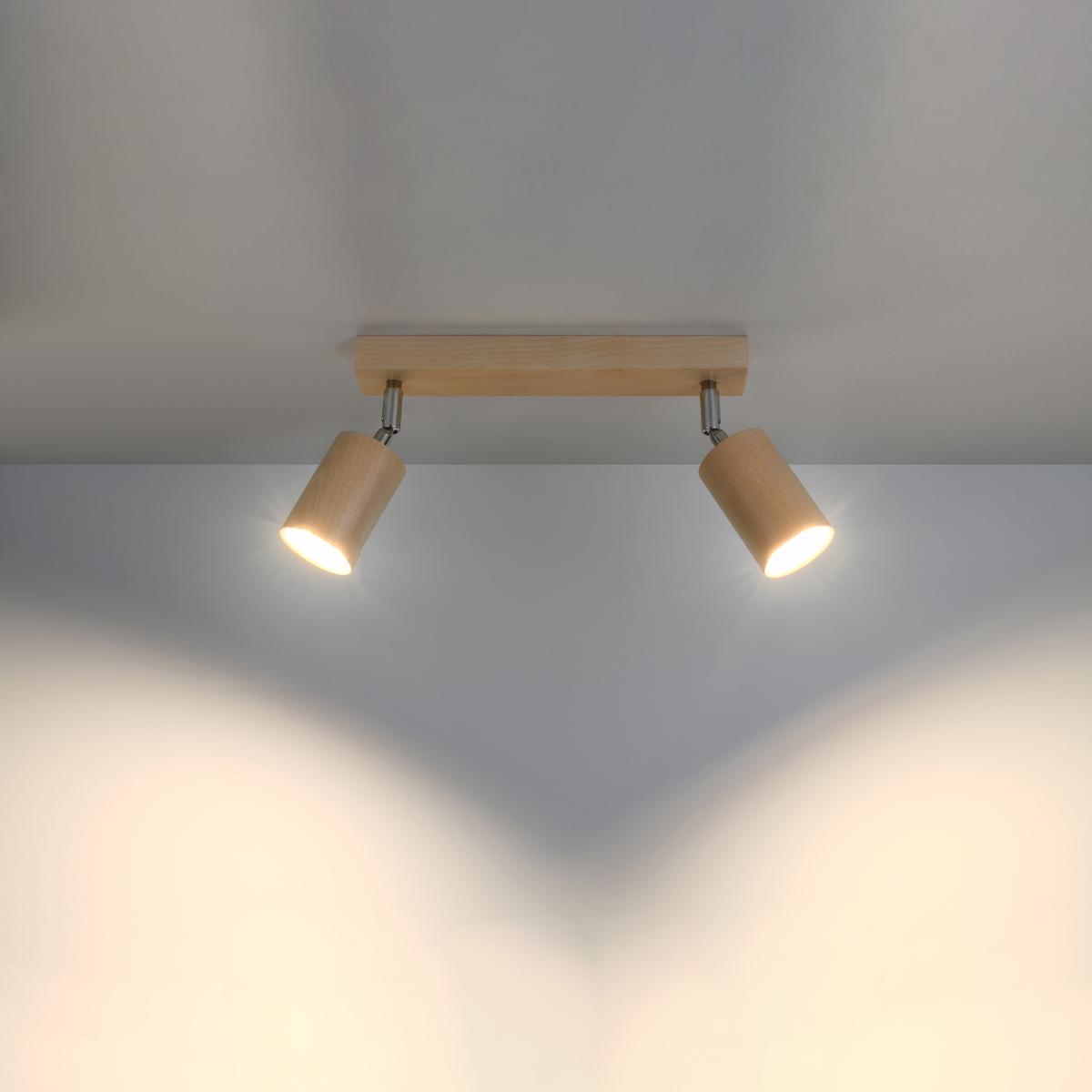 Sollux Lámpara de techo BERG 2 madera natural 