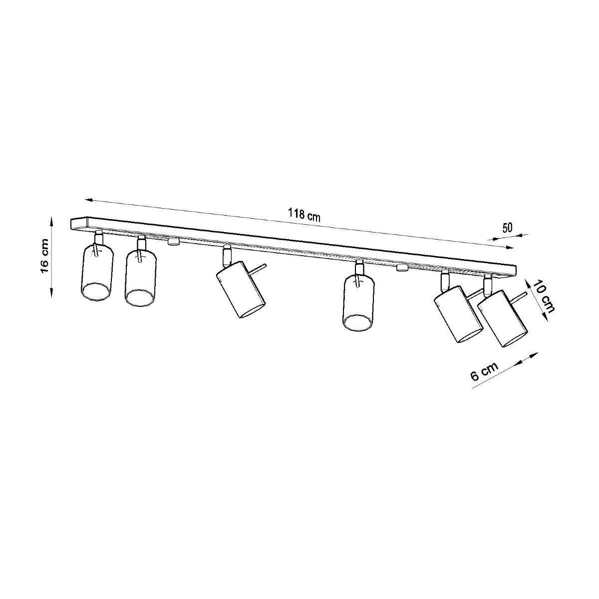 Sollux Lámpara de techo RING 6L cromo 