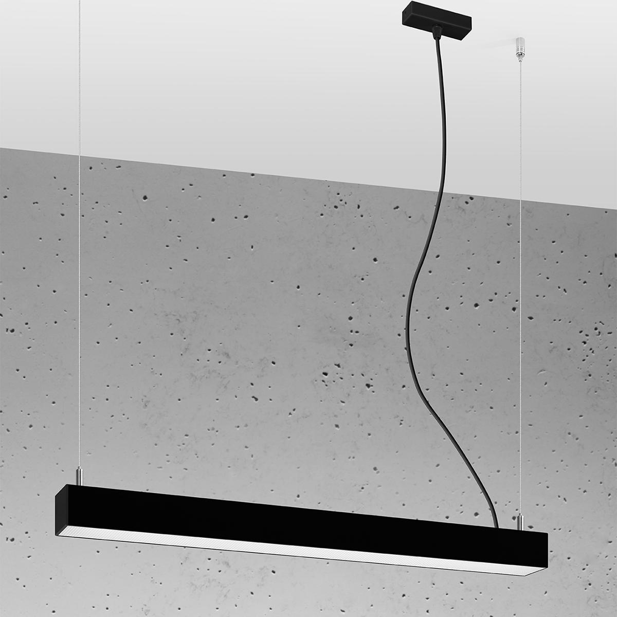 Sollux Lámpara colgante PINNE 67 negro 4000K