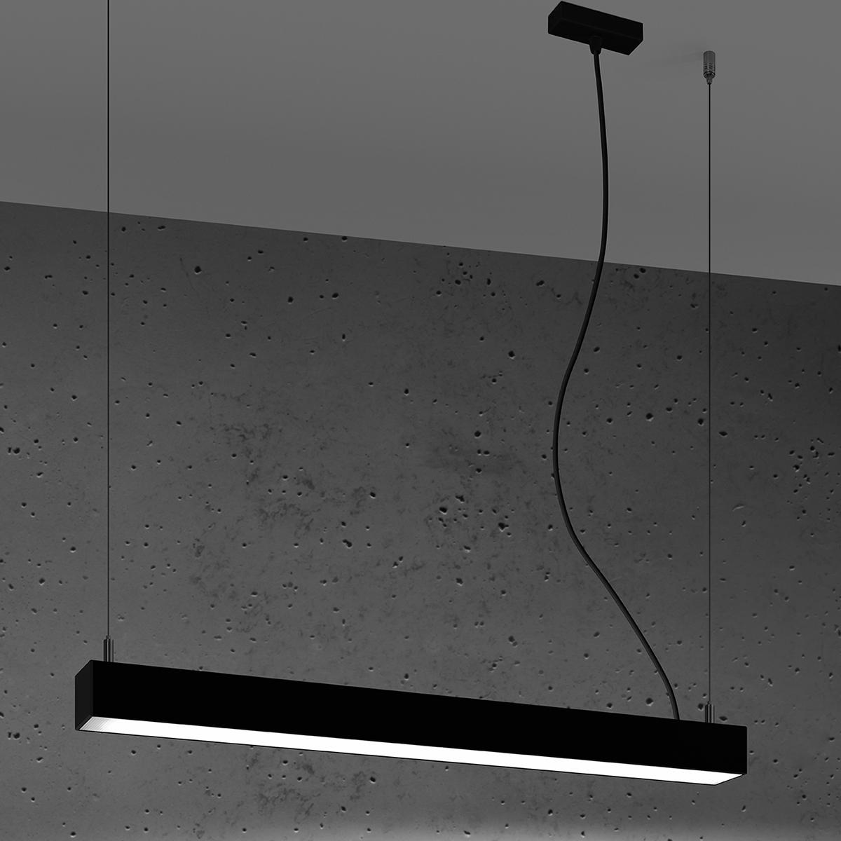 Sollux Lámpara colgante PINNE 67 negro 4000K