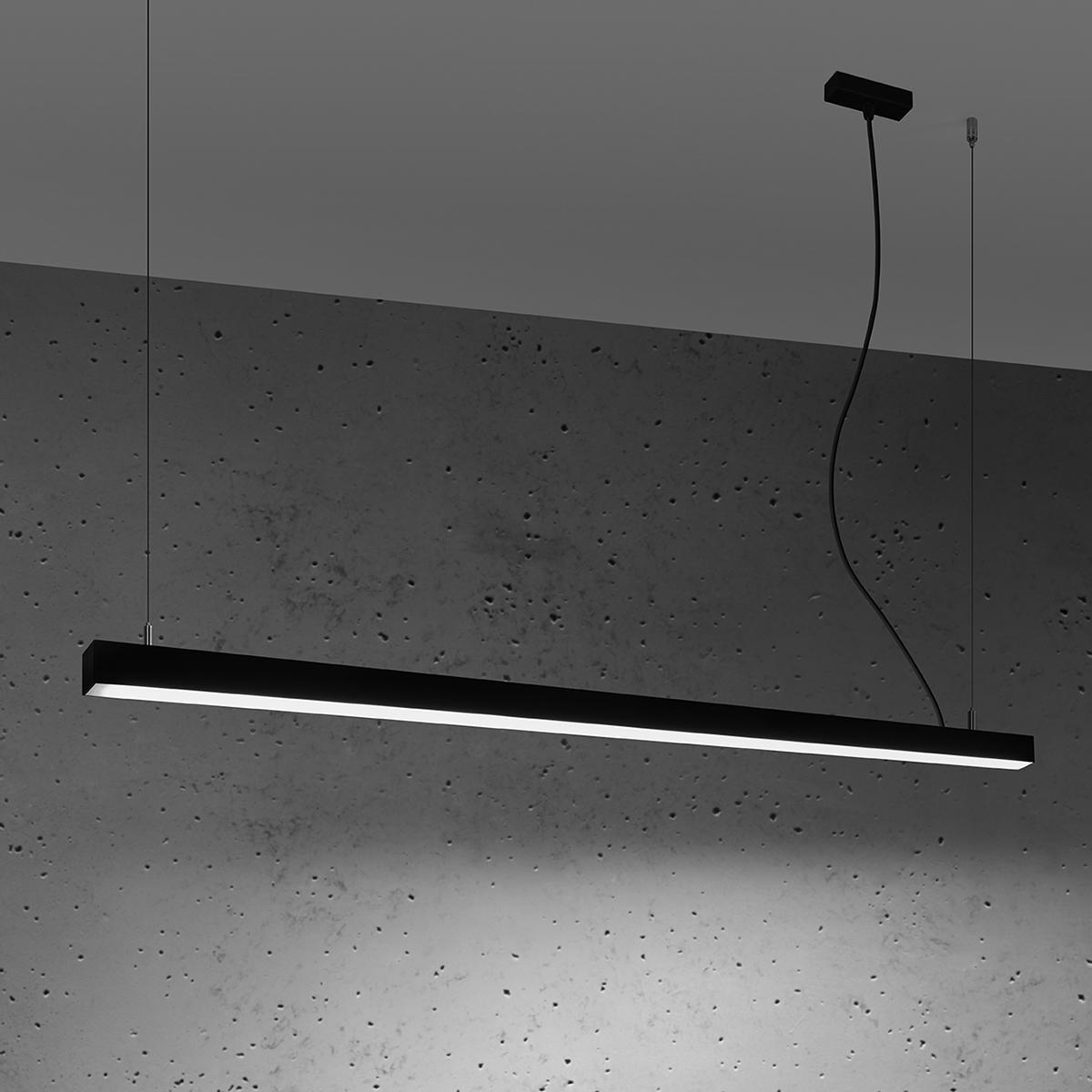 Sollux Lámpara colgante PINNE 150 negro 4000K