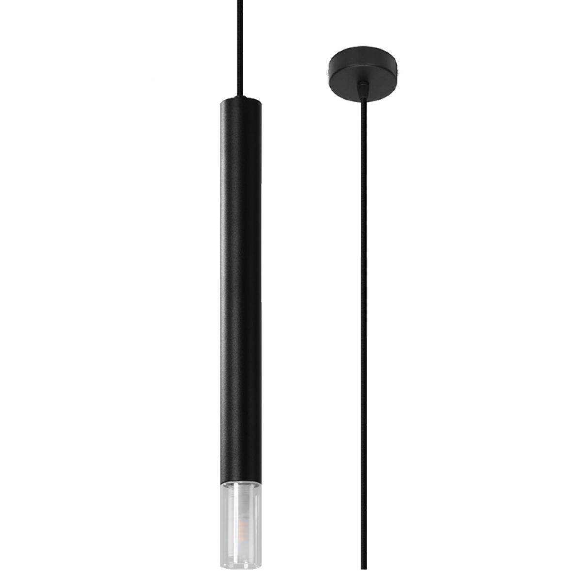 Sollux Lámpara colgante WEZYR 1 negro 