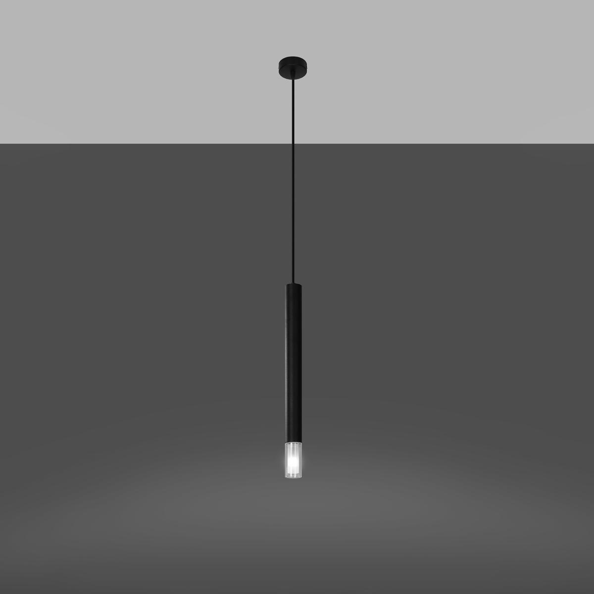 Sollux Lámpara colgante WEZYR 1 negro 