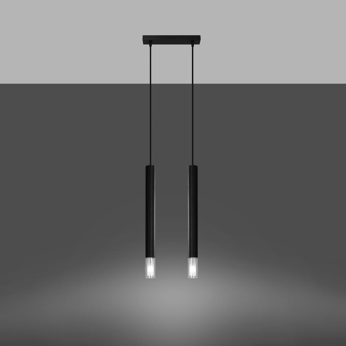 Sollux Lámpara colgante WEZYR 2 negra 