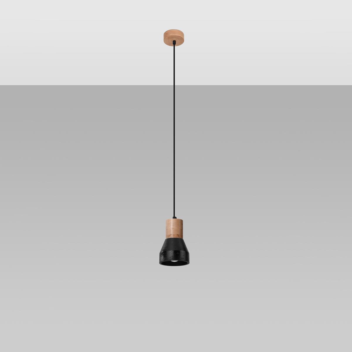 Sollux Lámpara colgante QUBIC negra 