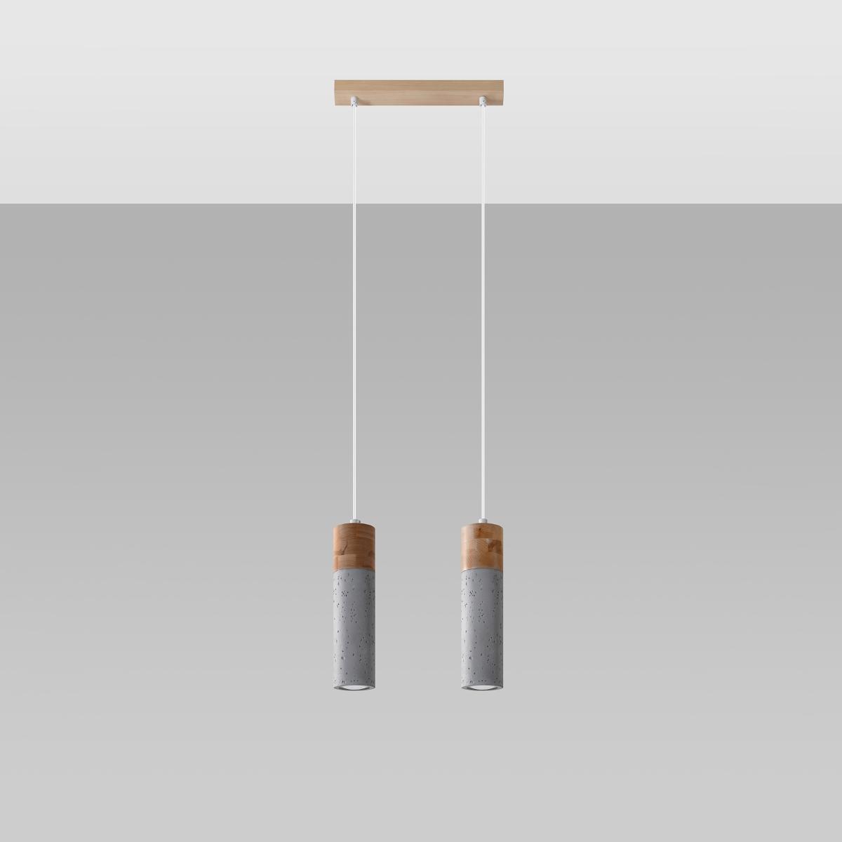 Sollux Lámpara colgante ZANE 2 gris 