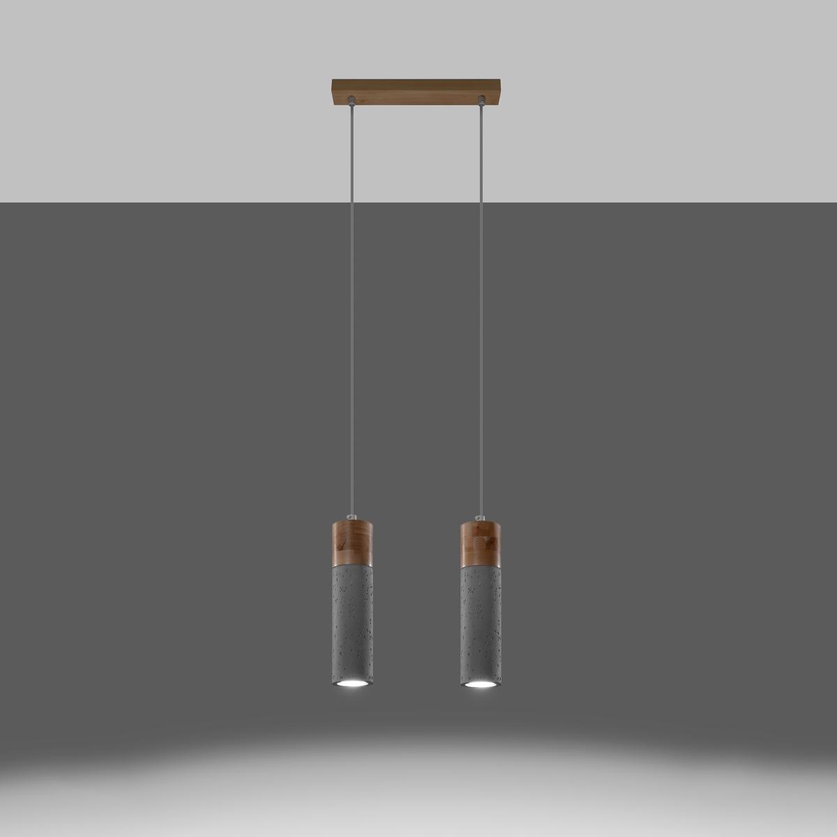 Sollux Lámpara colgante ZANE 2 gris 