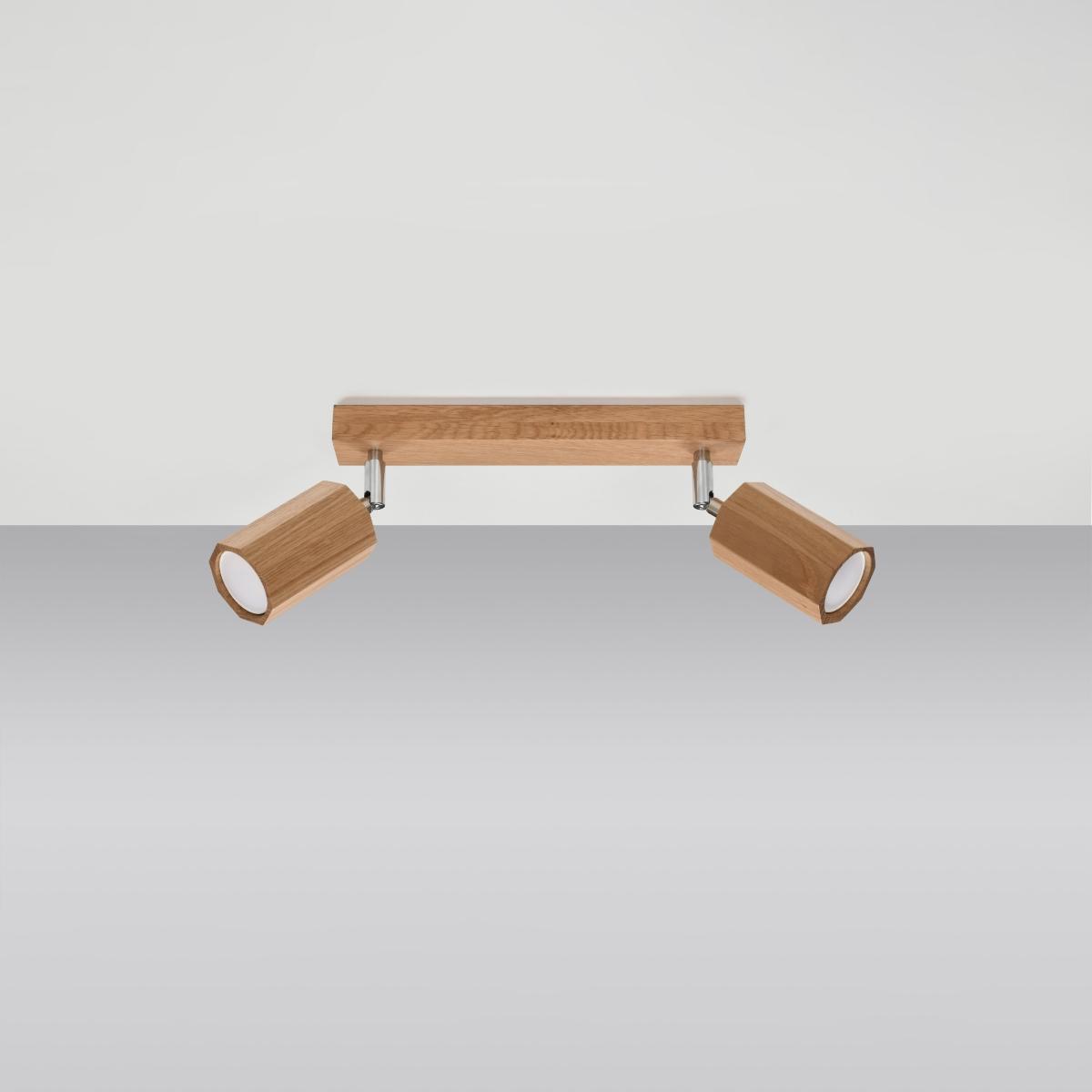 Sollux Lámpara de techo ZEKE 2 roble 