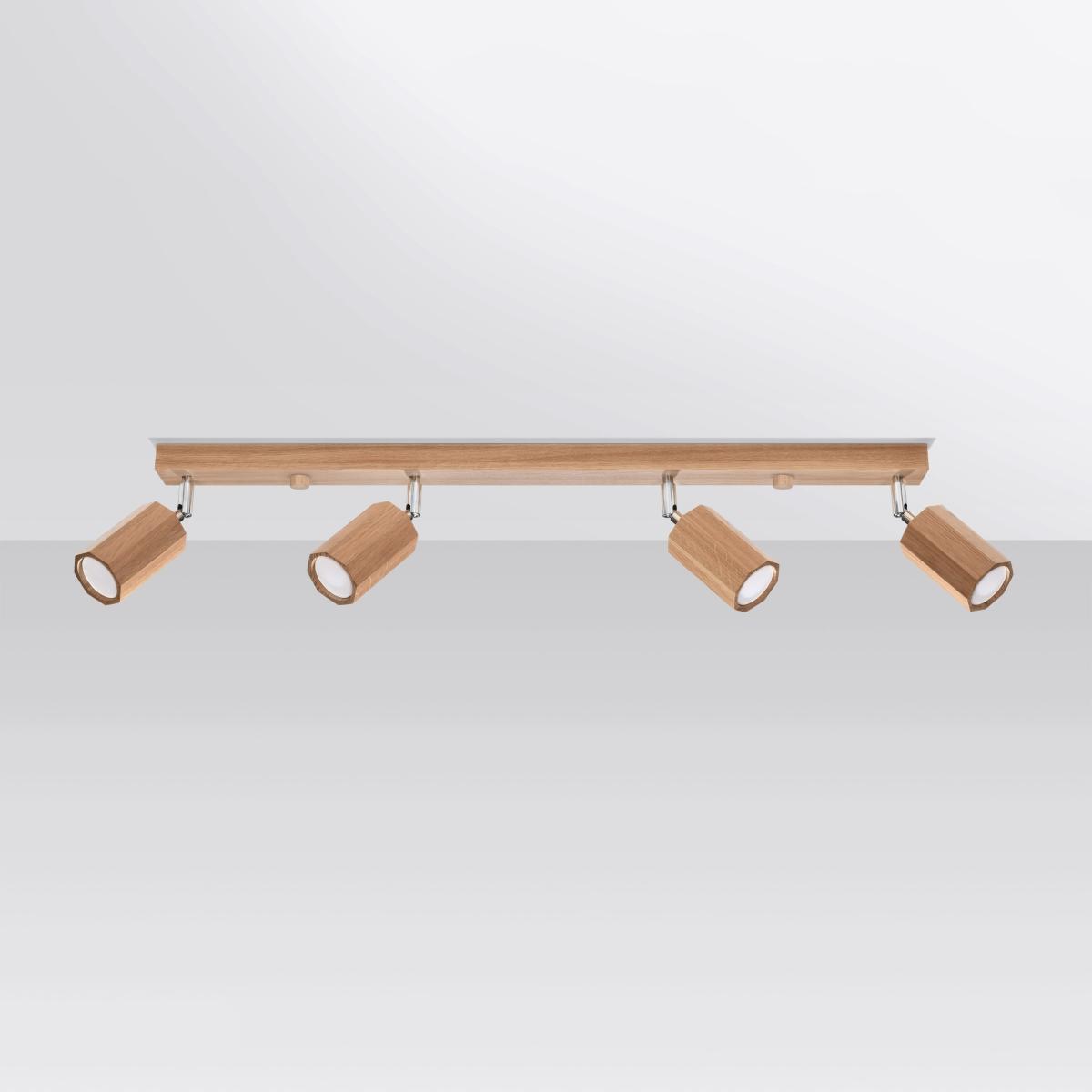 Sollux Lámpara de techo ZEKE 4 roble 