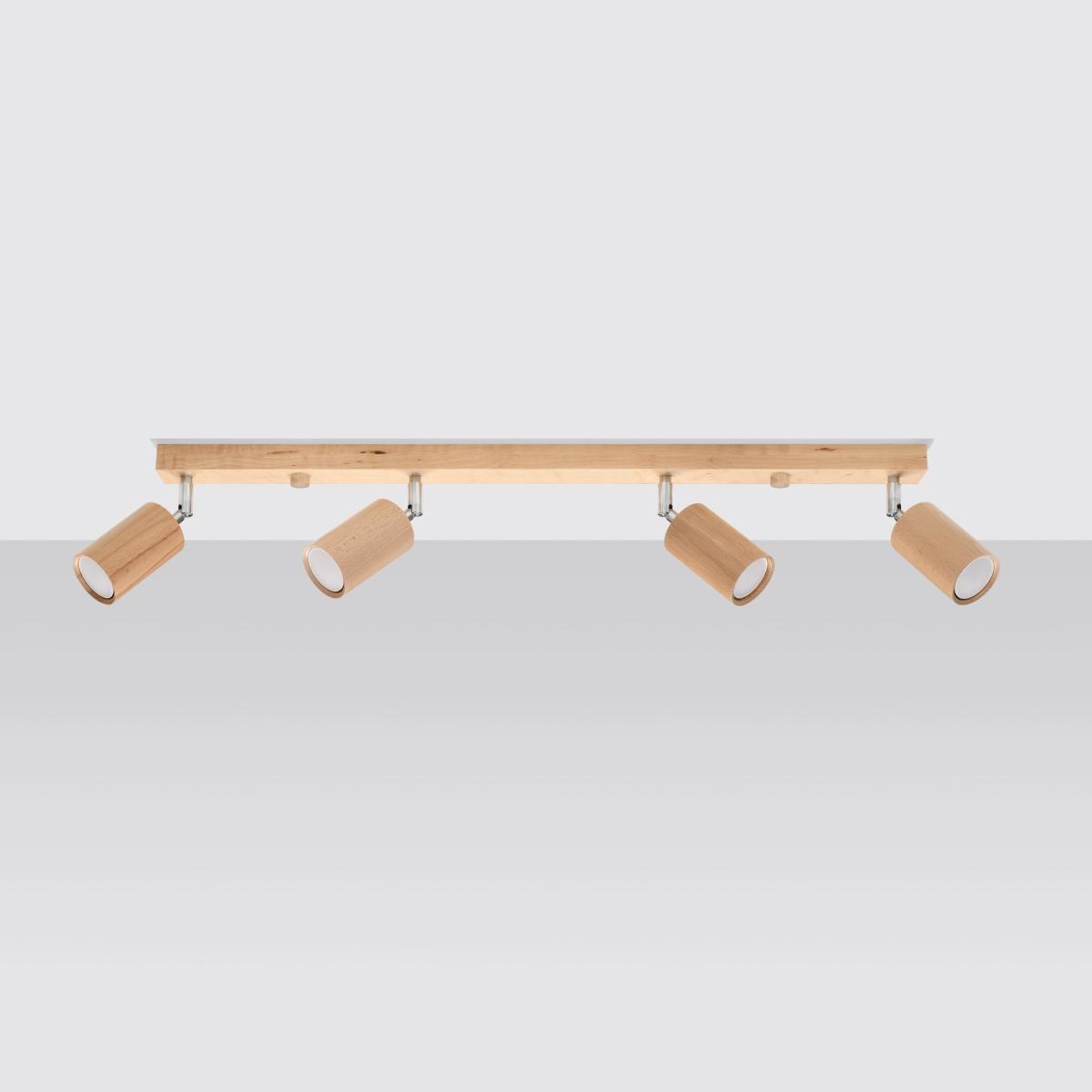 Sollux Lámpara de techo BERG 4 madera natural 