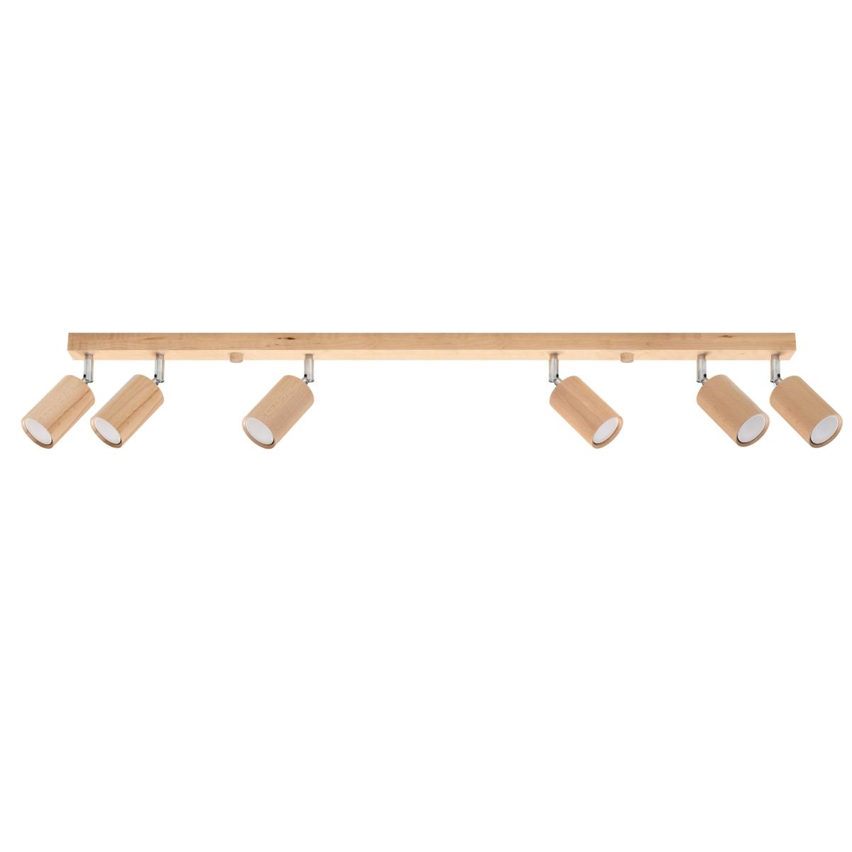 Sollux Lámpara de techo BERG 6 madera natural 