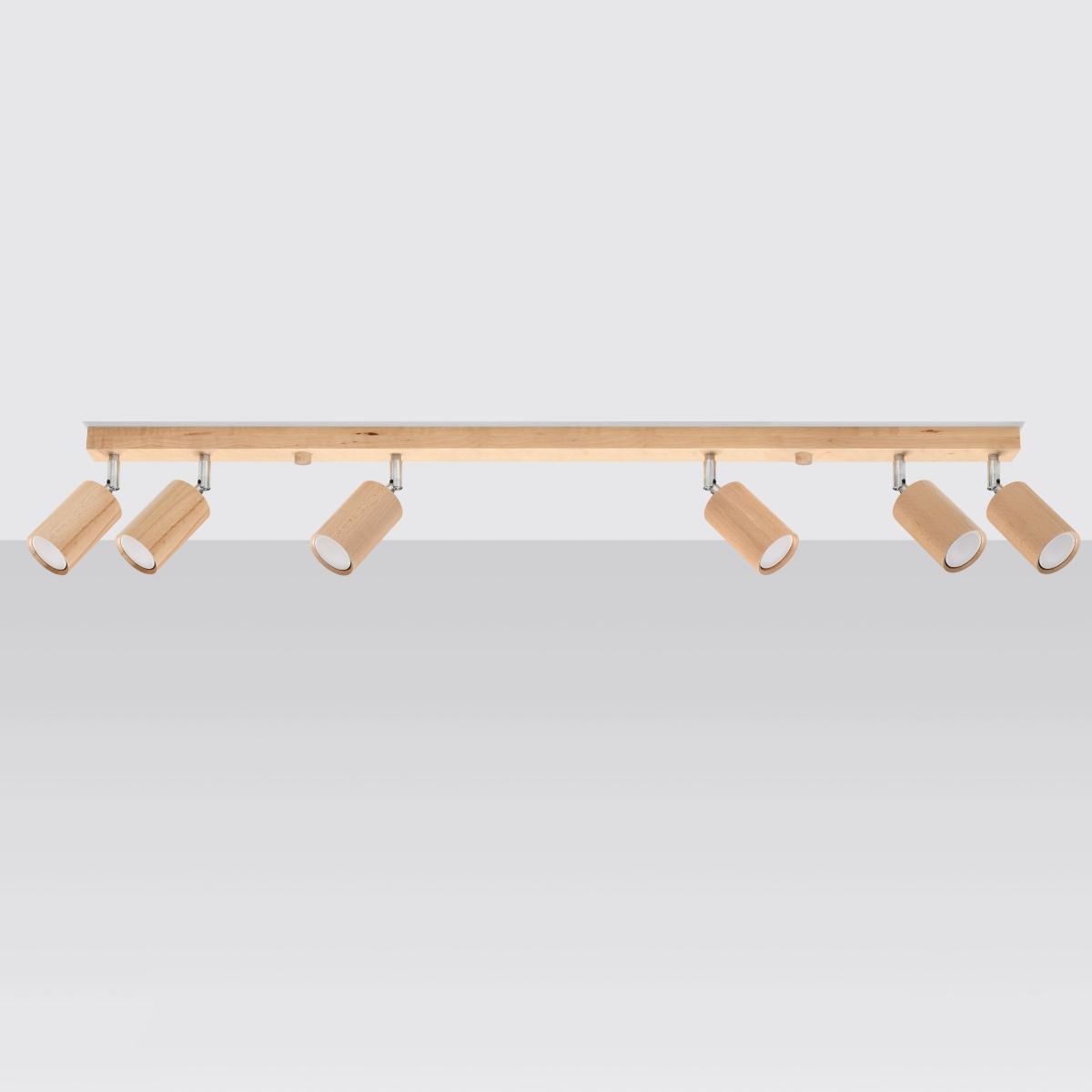 Sollux Lámpara de techo BERG 6 madera natural 