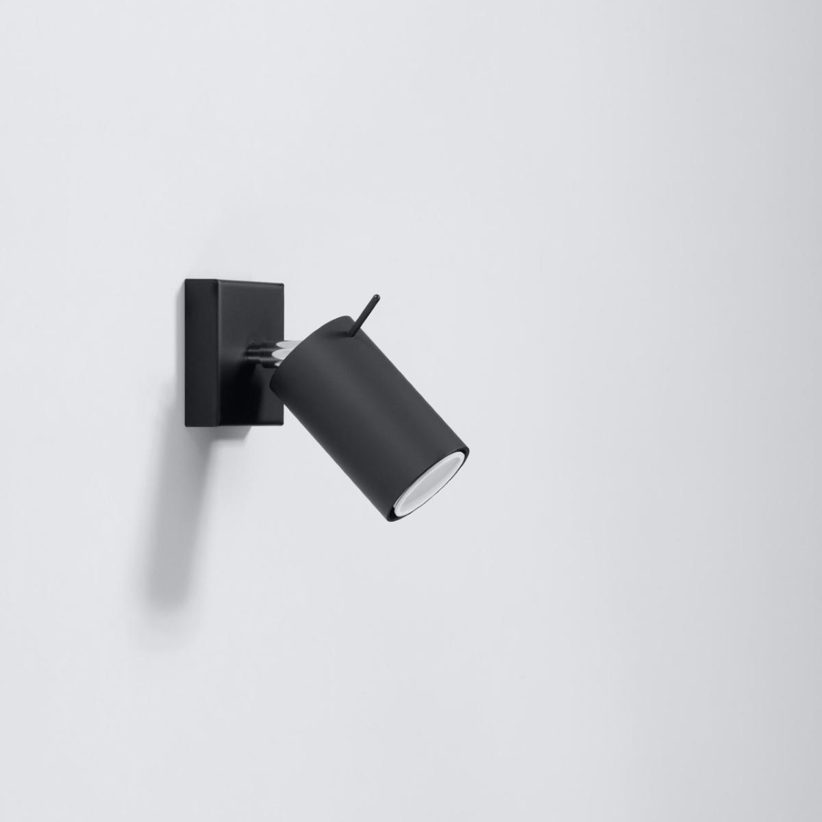 Sollux Aplique RING negro un interruptor 