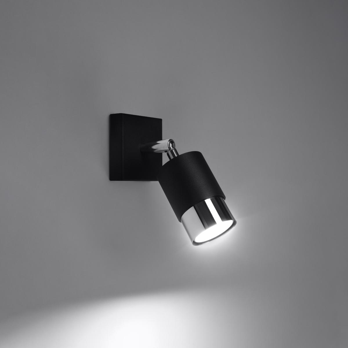 Sollux Aplique NERO negro/cromo 