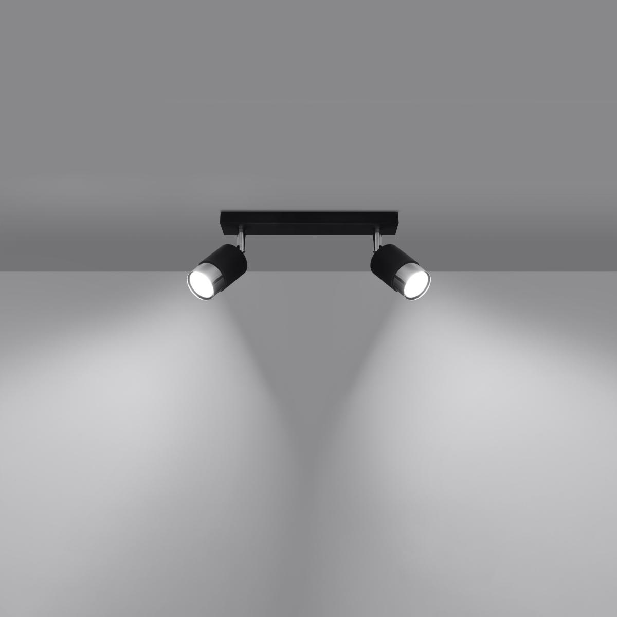 Sollux Lámpara de techo NERO 2 negro/cromo 
