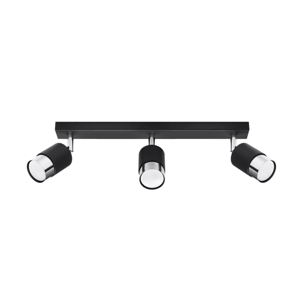 Sollux Lámpara de techo NERO 3 negro/cromo 