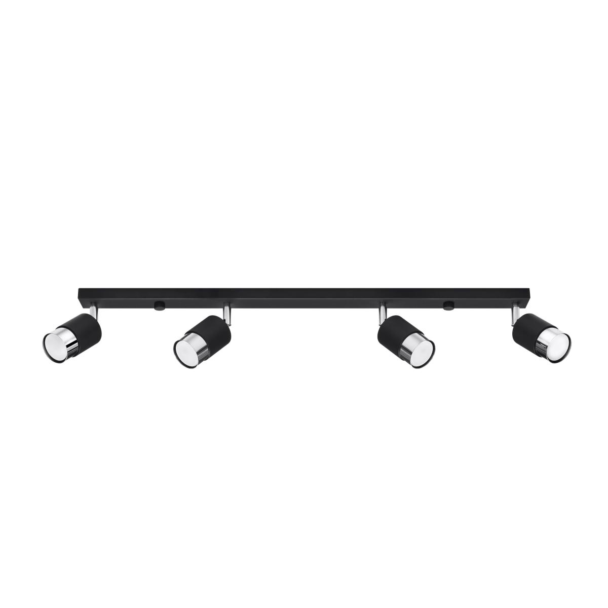 Sollux Lámpara de techo NERO 4 negro/cromo 
