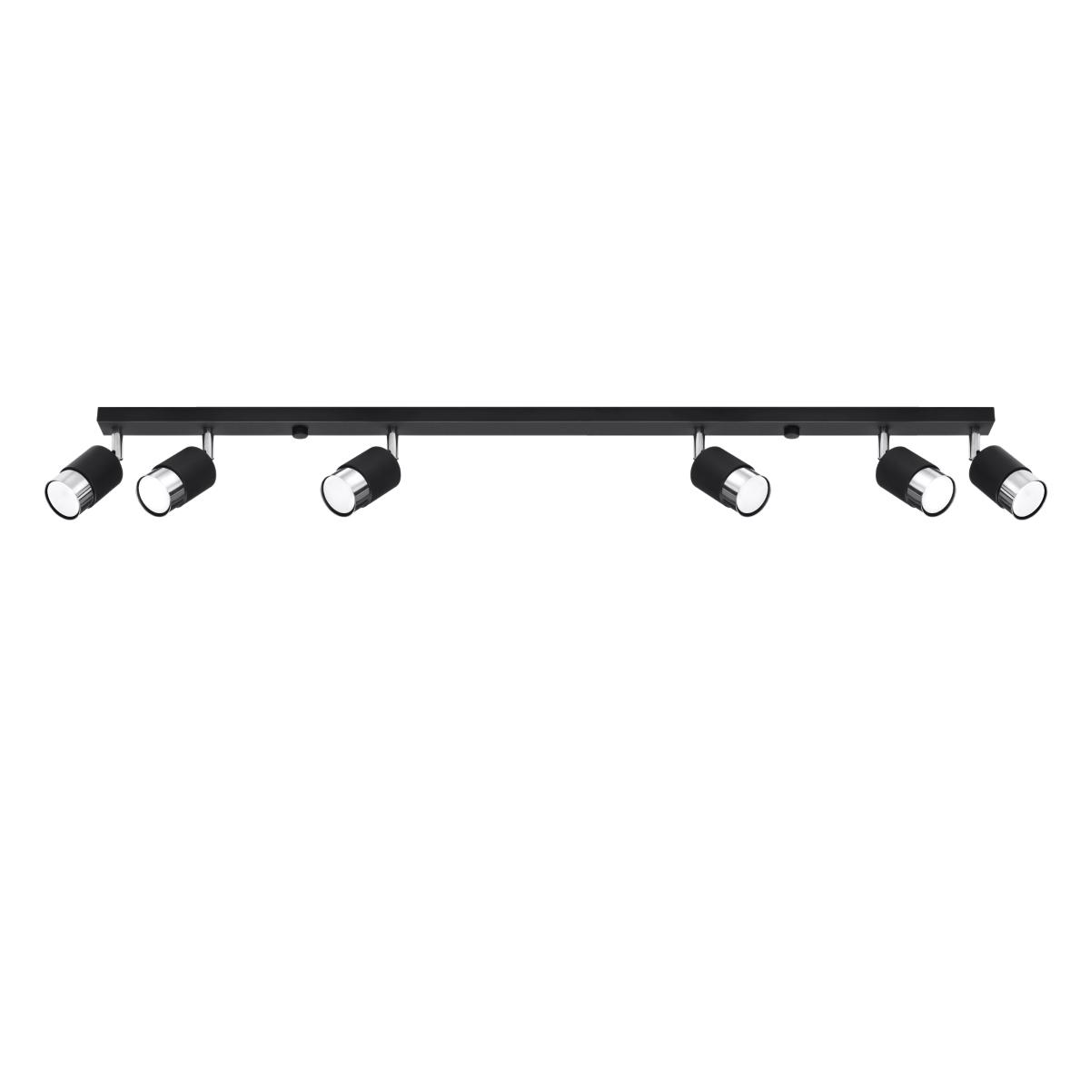 Sollux Lámpara de techo NERO 6 negro/cromo 