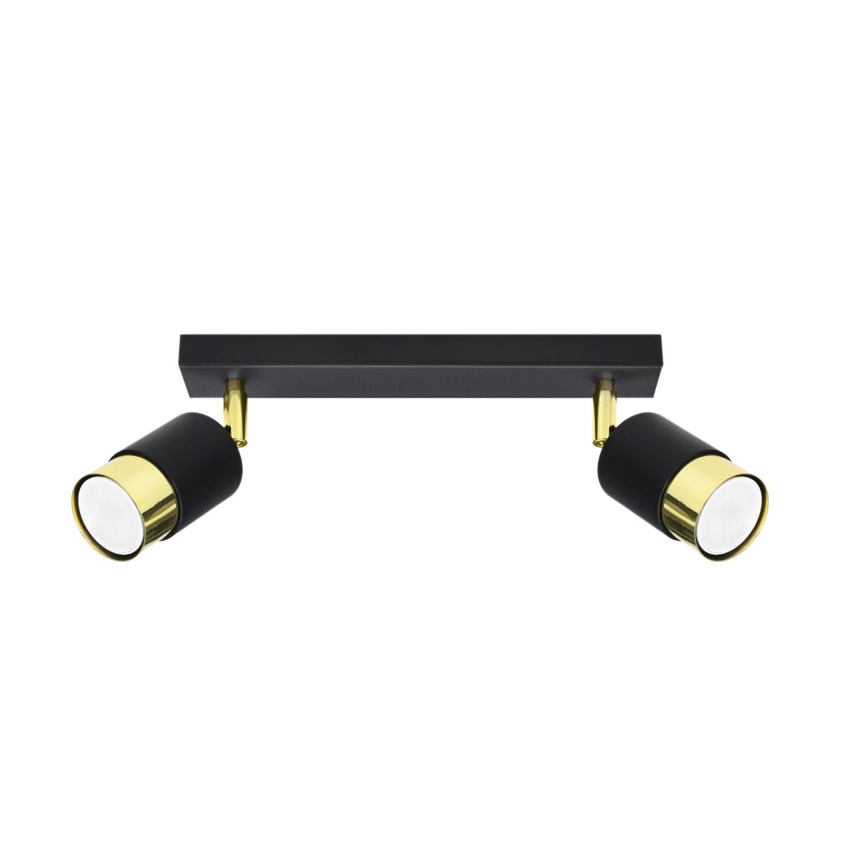 Sollux Lámpara de techo NERO 2 negro/dorado 