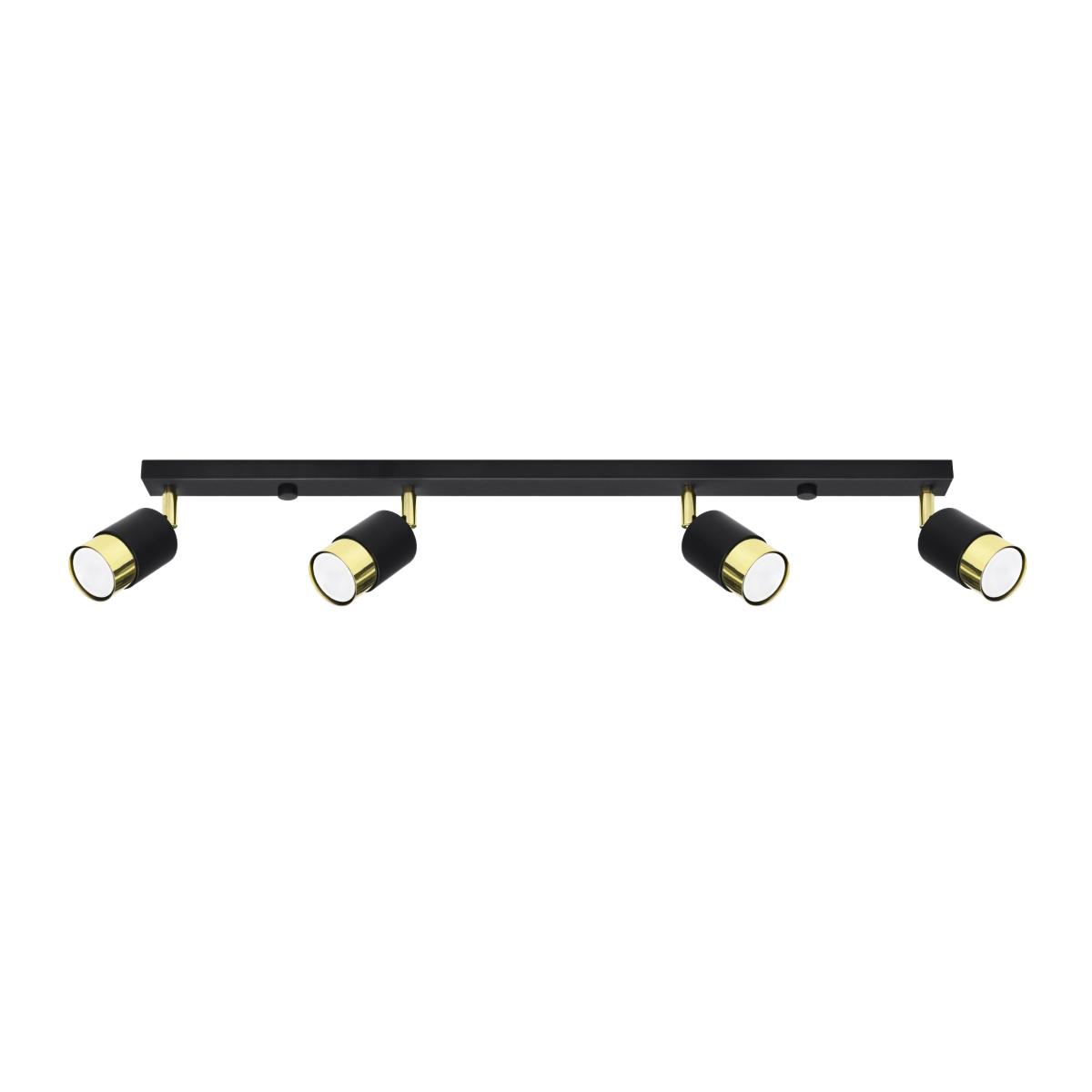 Sollux Lámpara de techo NERO 4 negro/dorado 