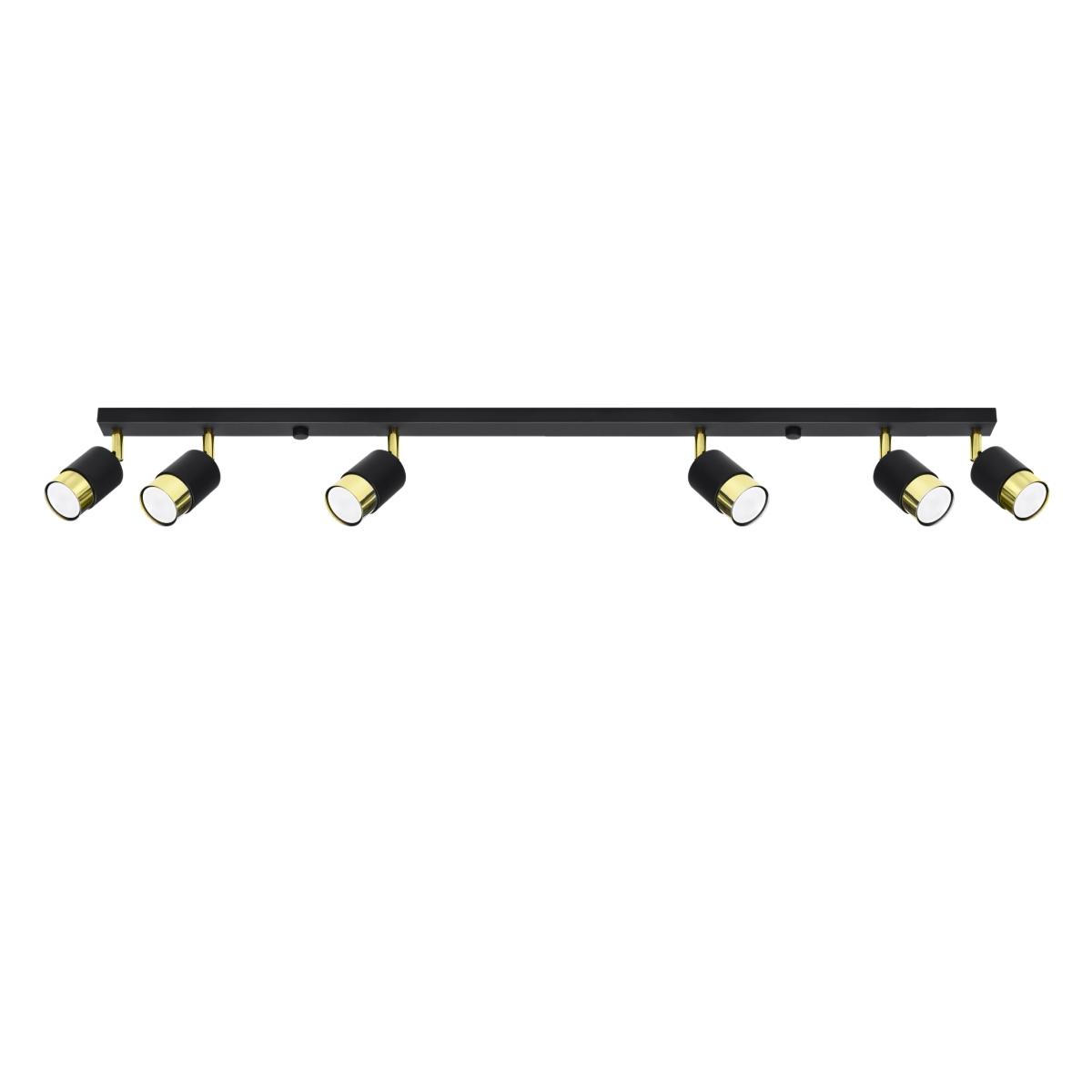 Sollux Lámpara de techo NERO 6 negro/dorado 