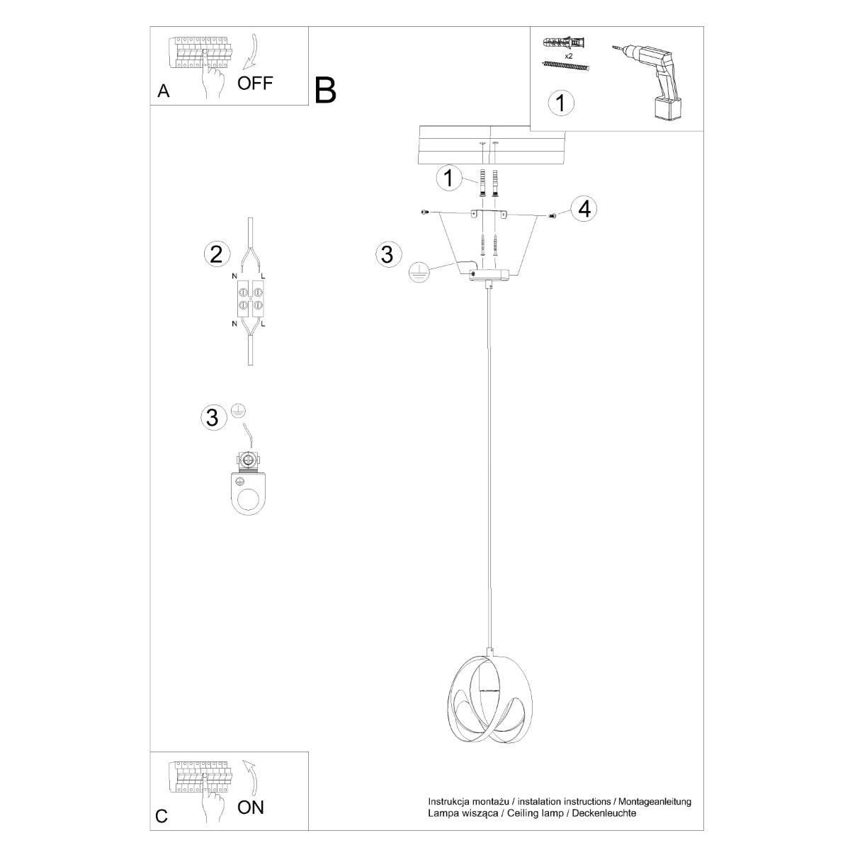 Sollux Lámpara colgante TULOS 1 negro 