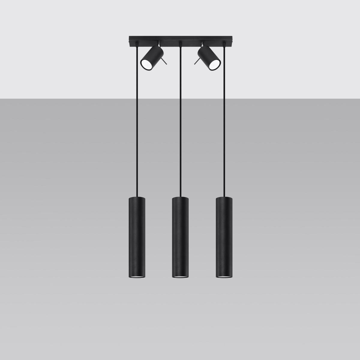 Sollux Lámpara colgante RING 3 negra 