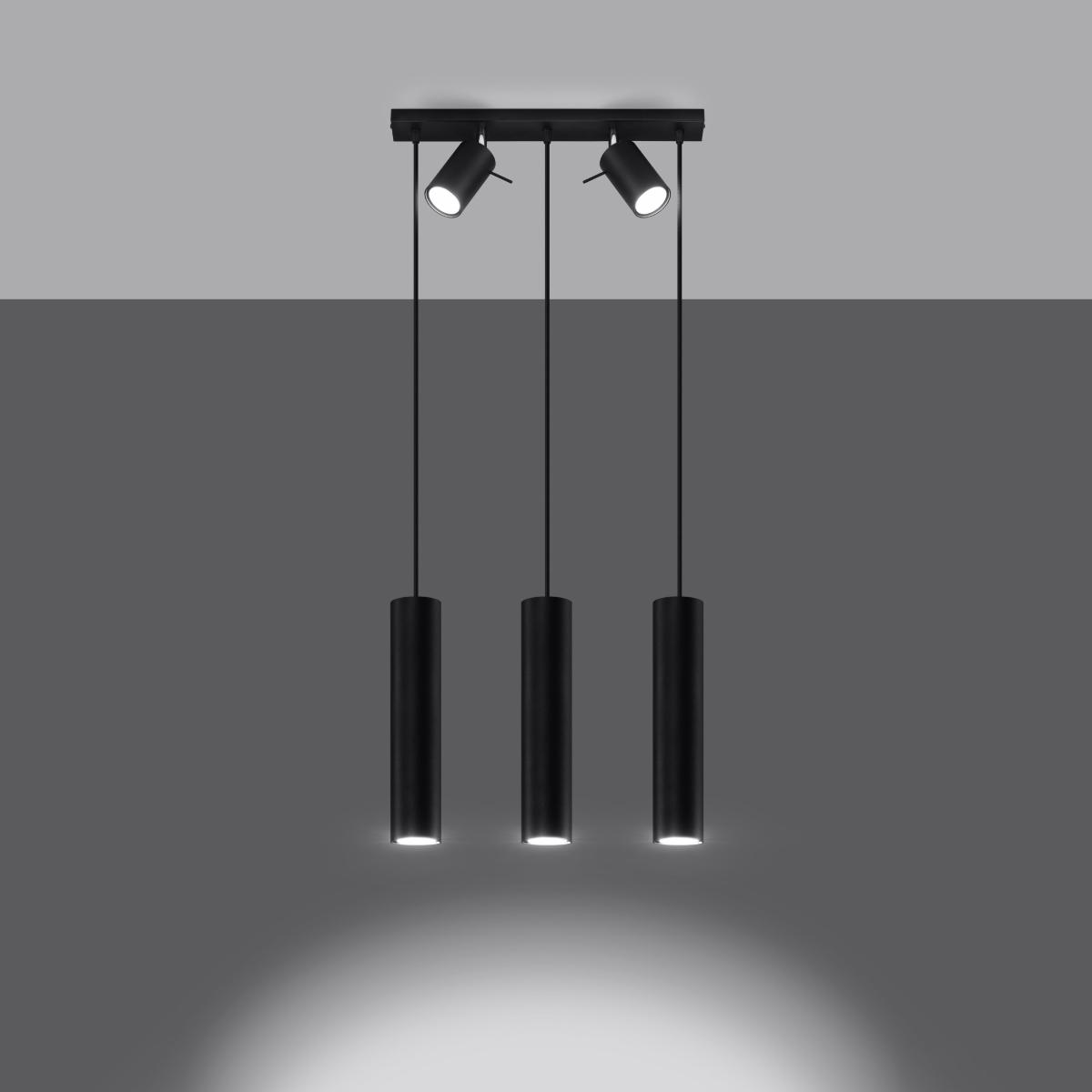 Sollux Lámpara colgante RING 3 negra 