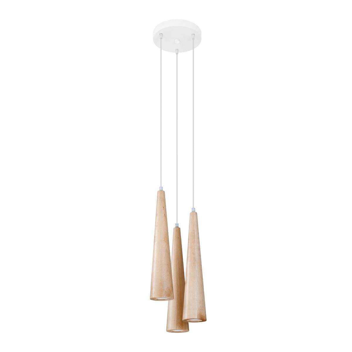 Sollux Lámpara colgante SULA 3P madera natural 