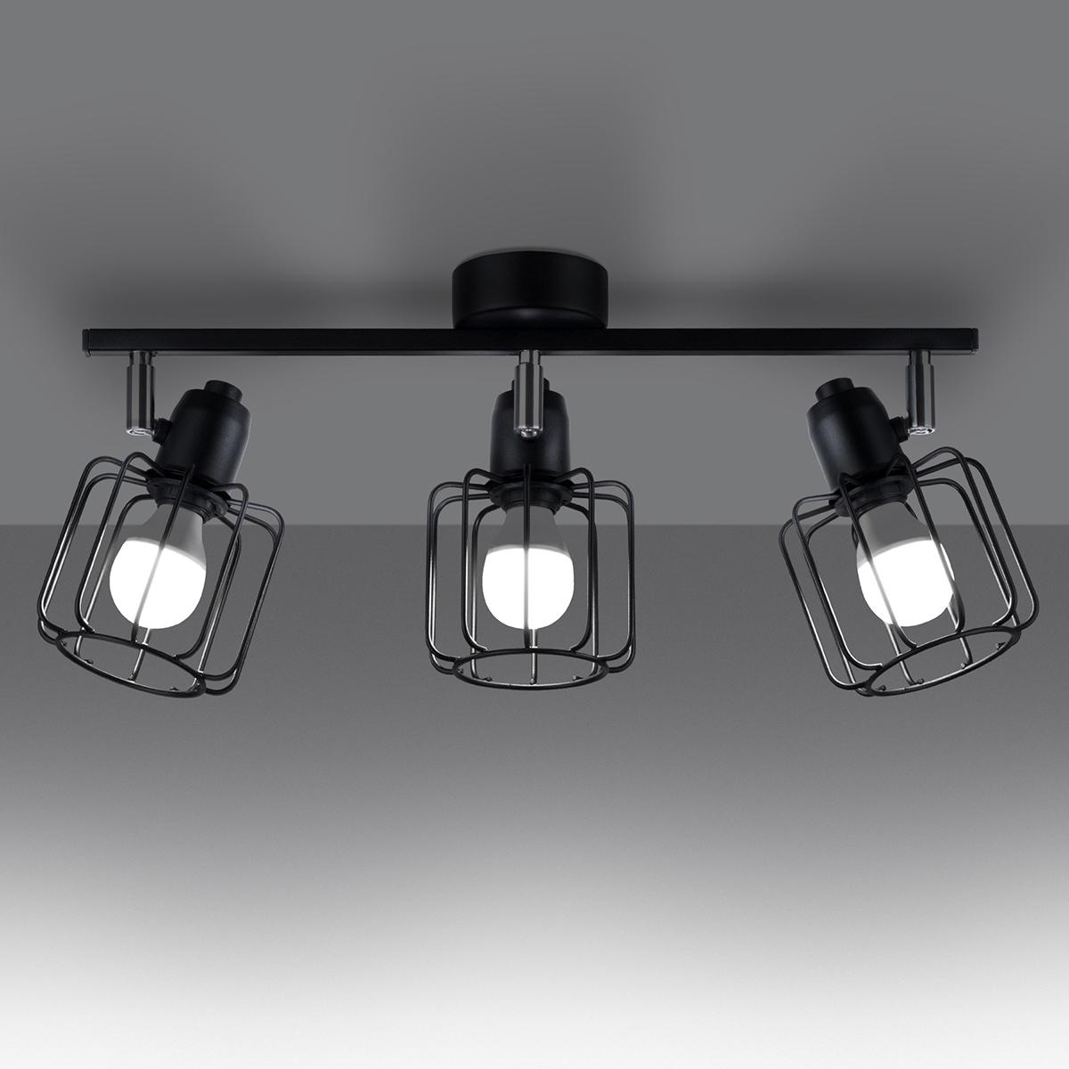 Sollux Lámpara de techo BELUCI 3 negro 
