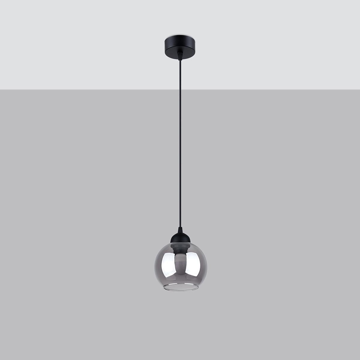 Sollux Lámpara colgante ALINO 1 negro 
