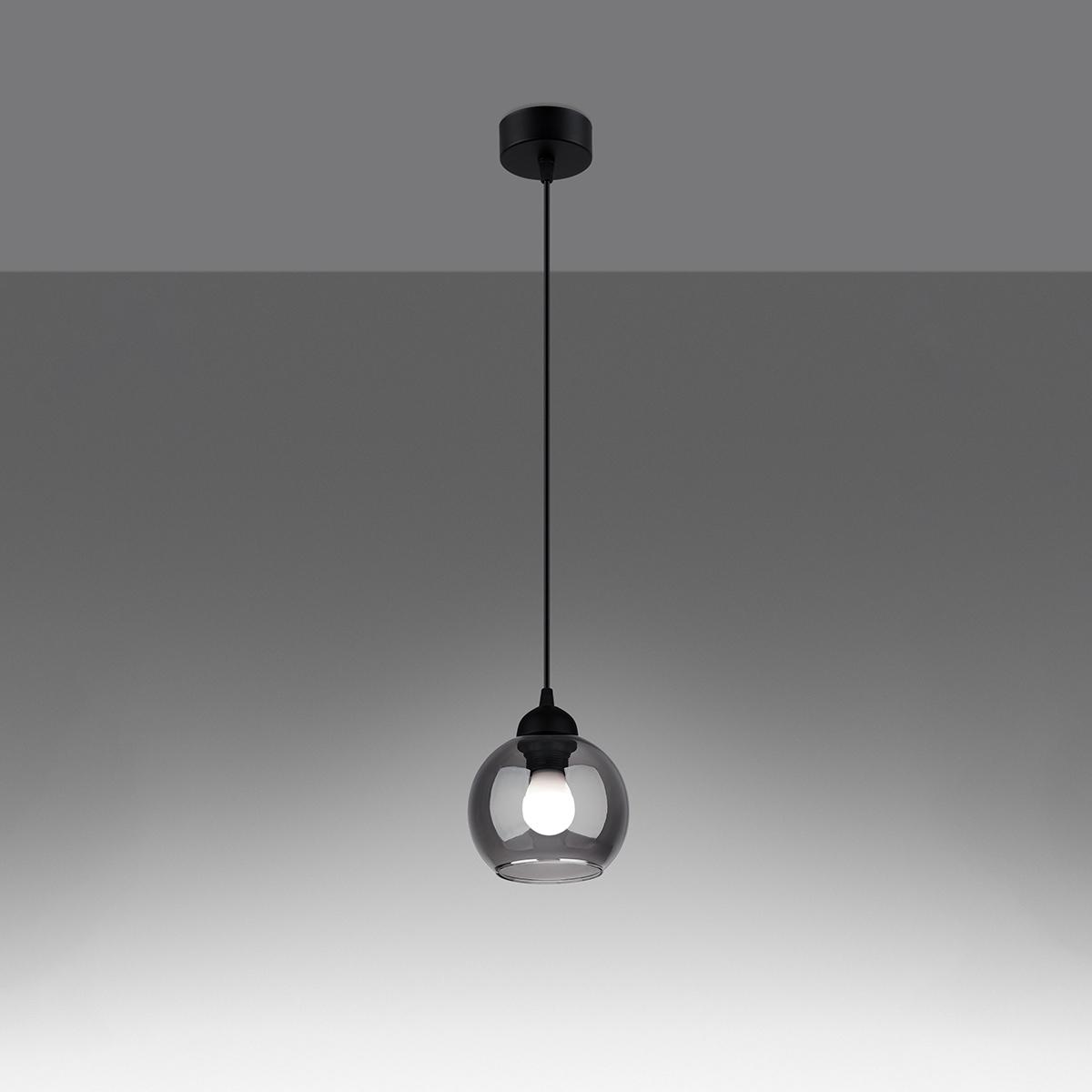 Sollux Lámpara colgante ALINO 1 negro 