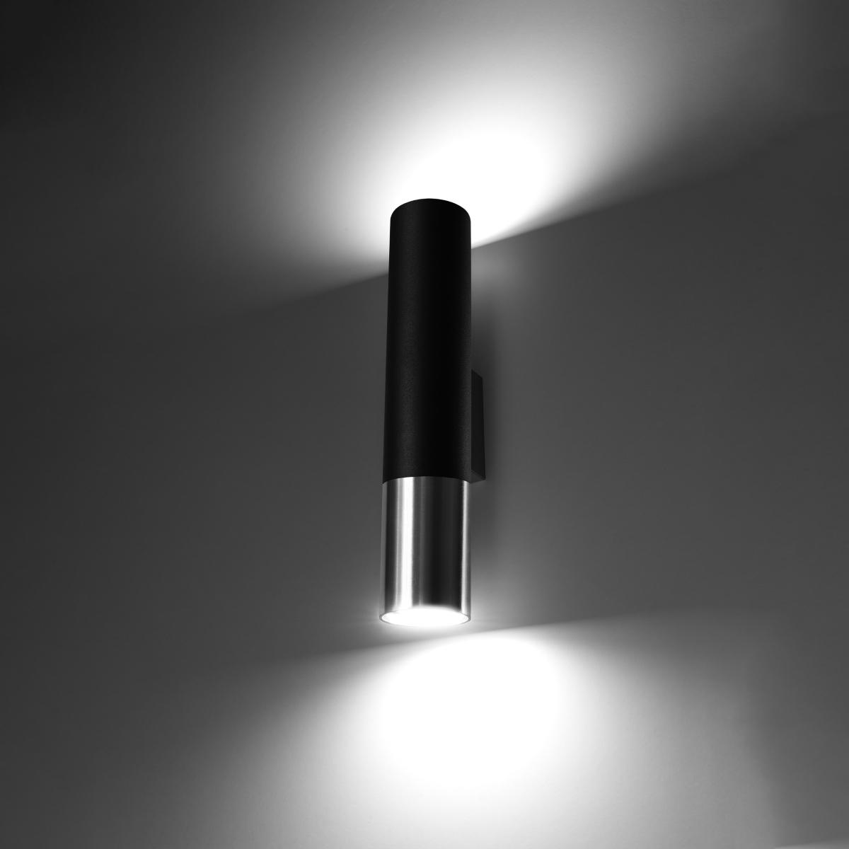 Sollux Aplique LOOPEZ negro/cromo 