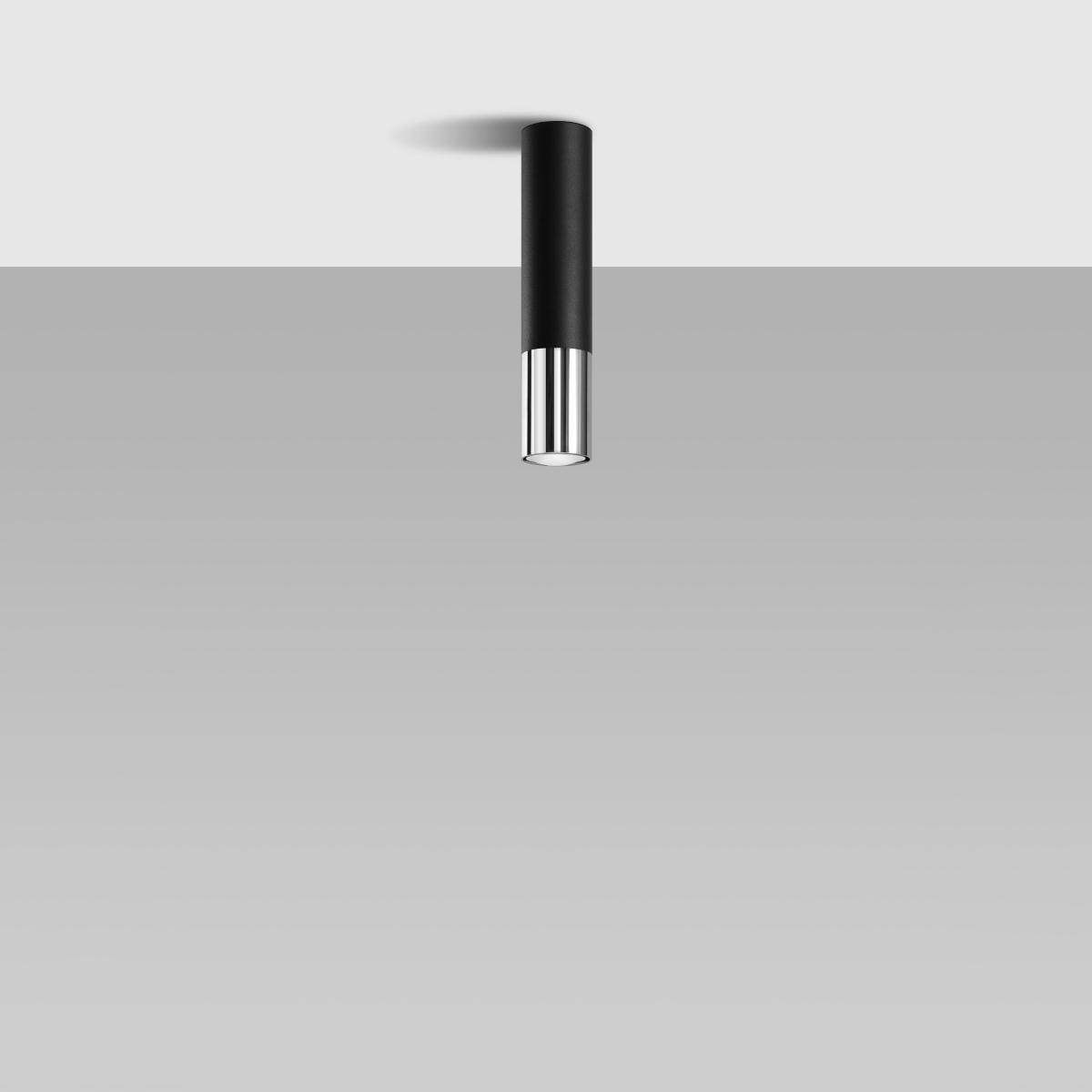 Sollux Lámpara de techo LOOPEZ negro/cromo 