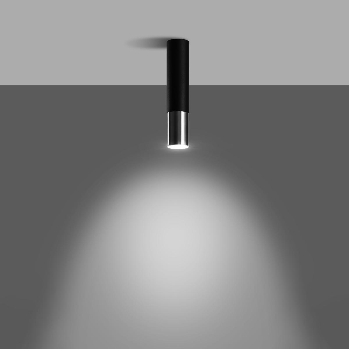 Sollux Lámpara de techo LOOPEZ negro/cromo 