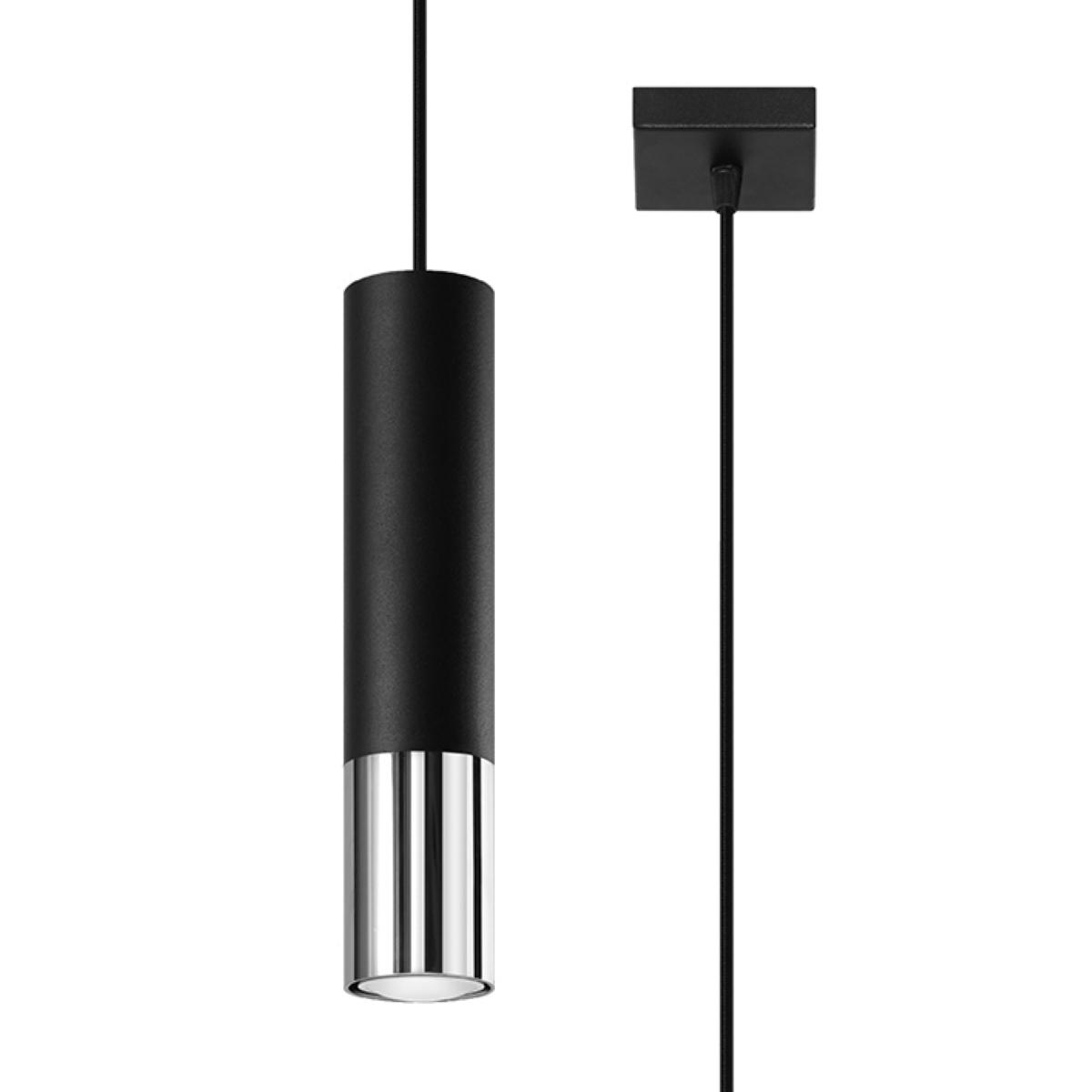 Sollux Lámpara colgante LOOPEZ 1 negro/cromo 