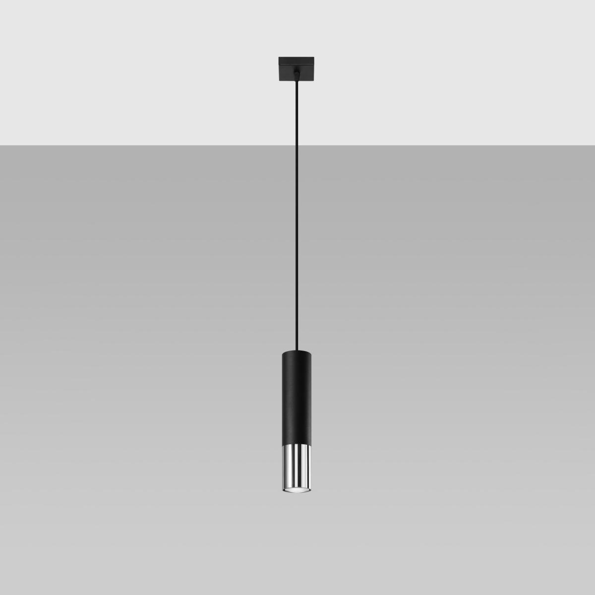 Sollux Lámpara colgante LOOPEZ 1 negro/cromo 