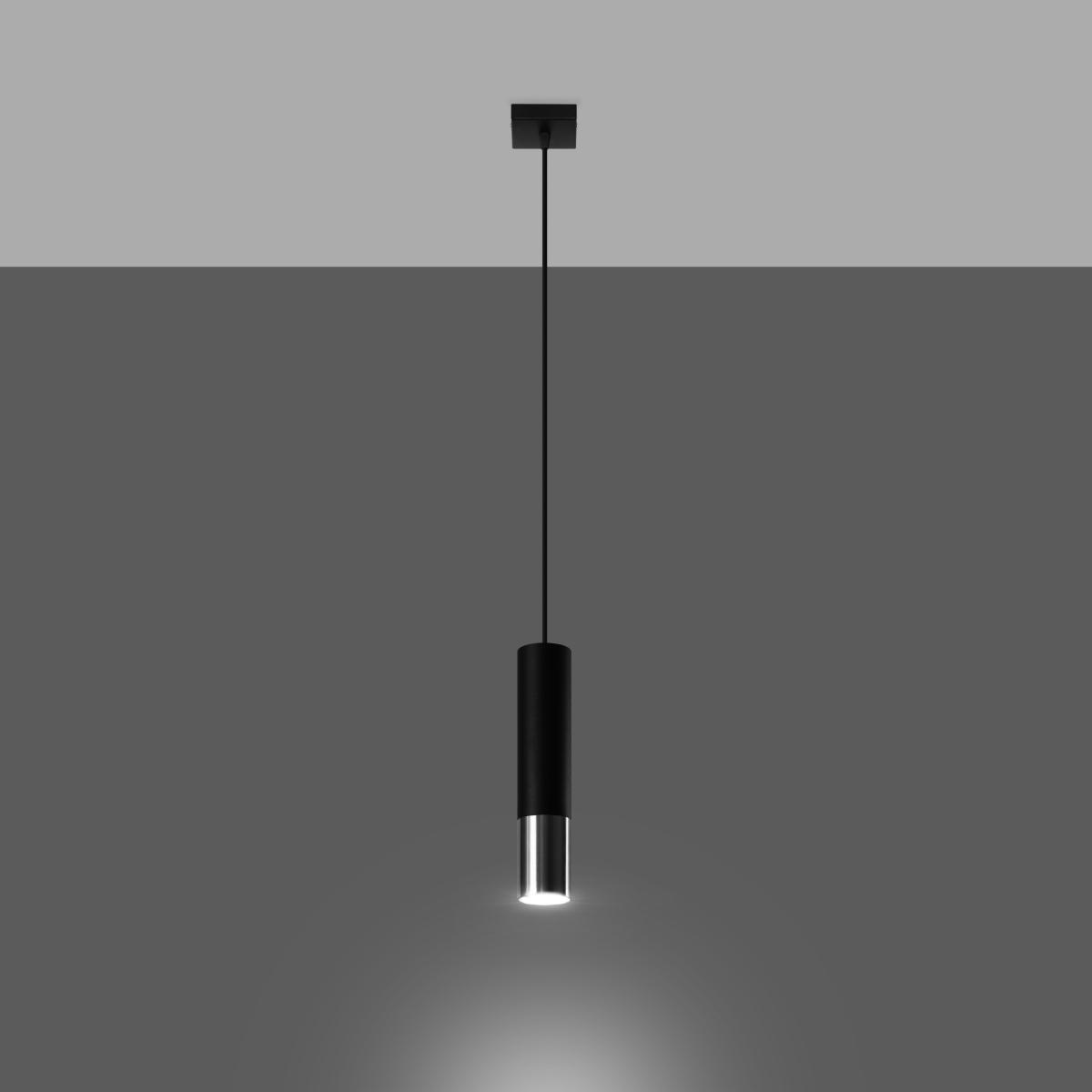 Sollux Lámpara colgante LOOPEZ 1 negro/cromo 