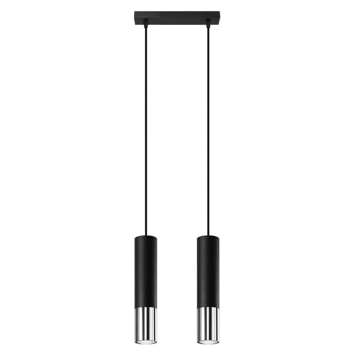 Sollux Lámpara colgante LOOPEZ 2 negro/cromo 