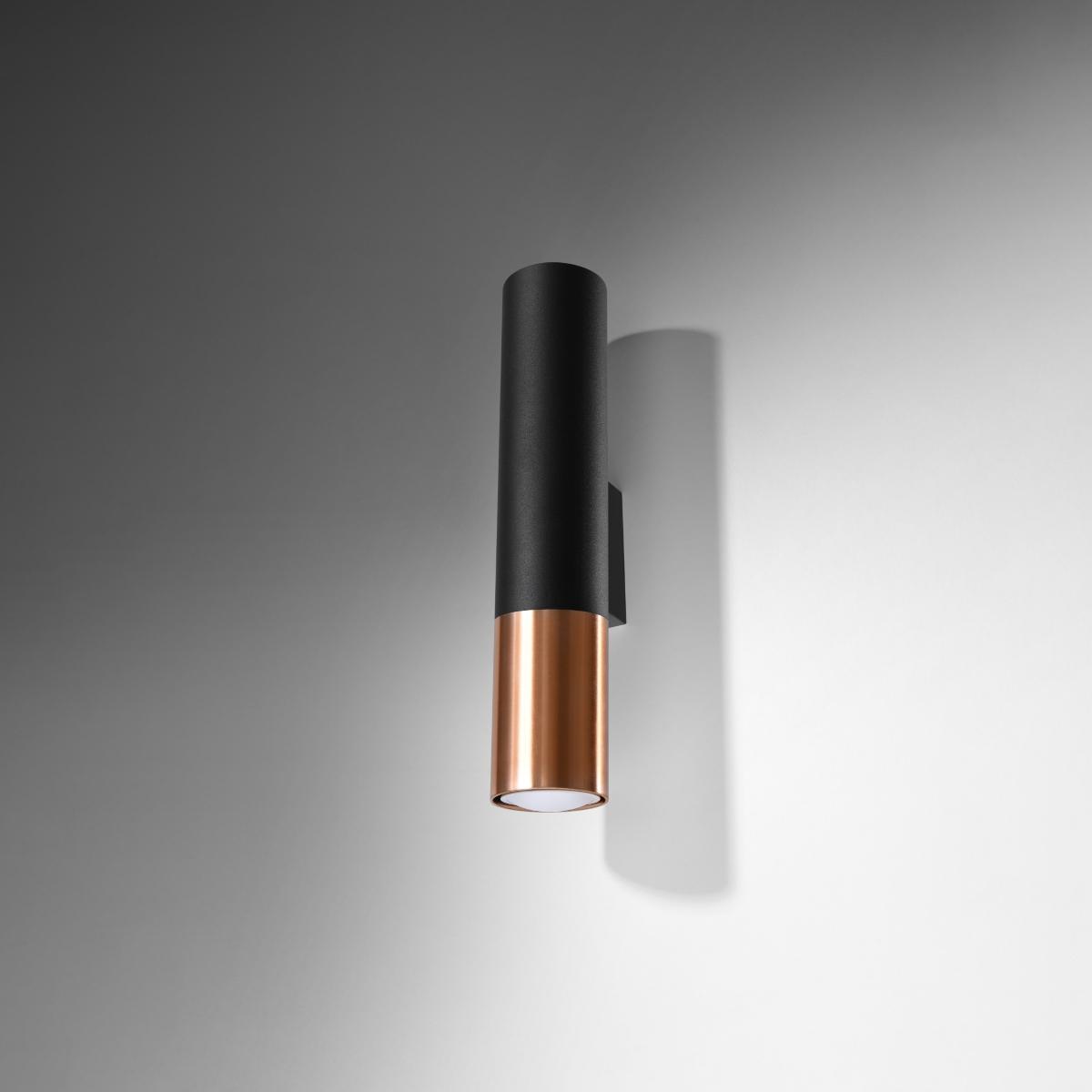Sollux Aplique LOOPEZ negro/cobre 